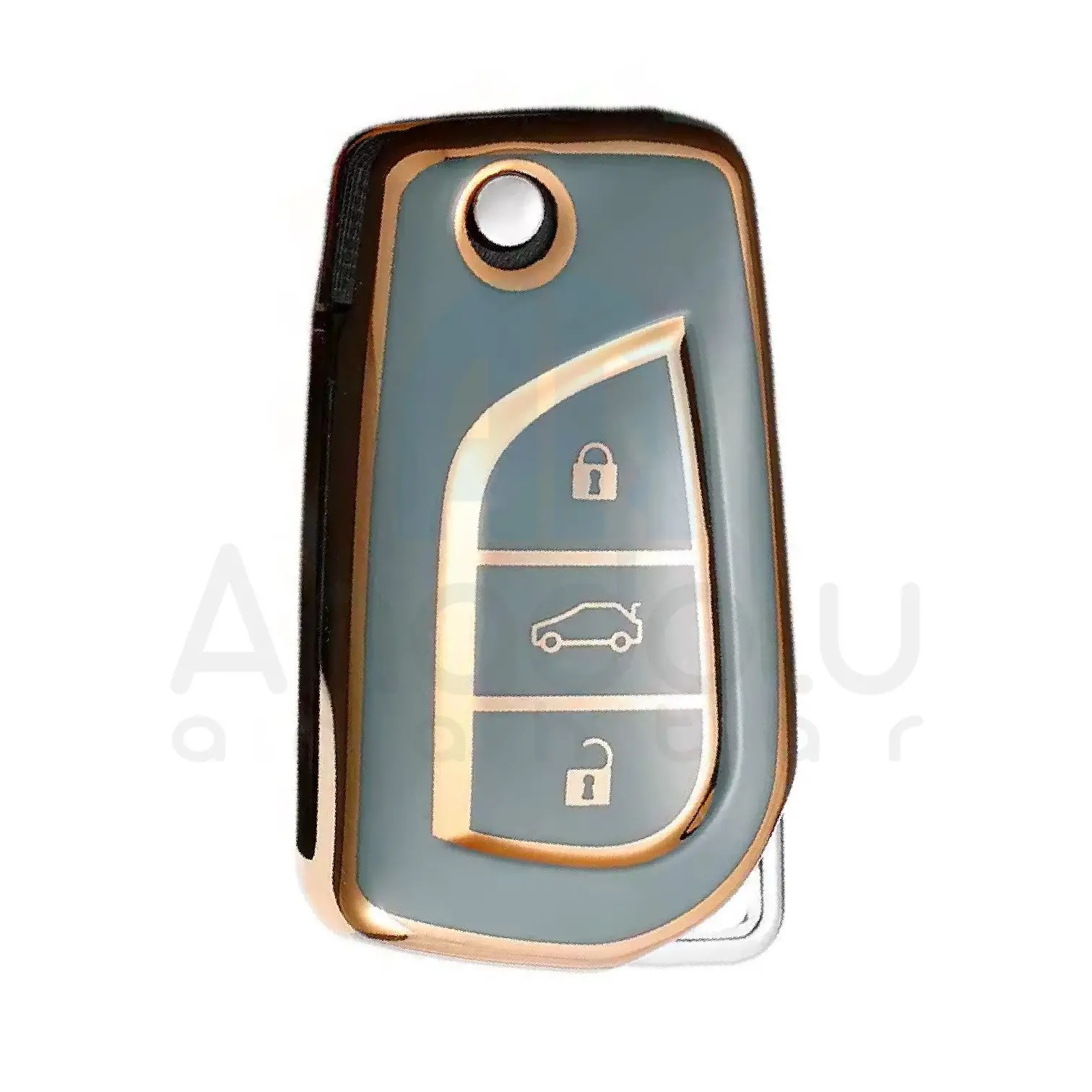 1011-G | Toyota Silikon Kılıfı 3 Buton Gri