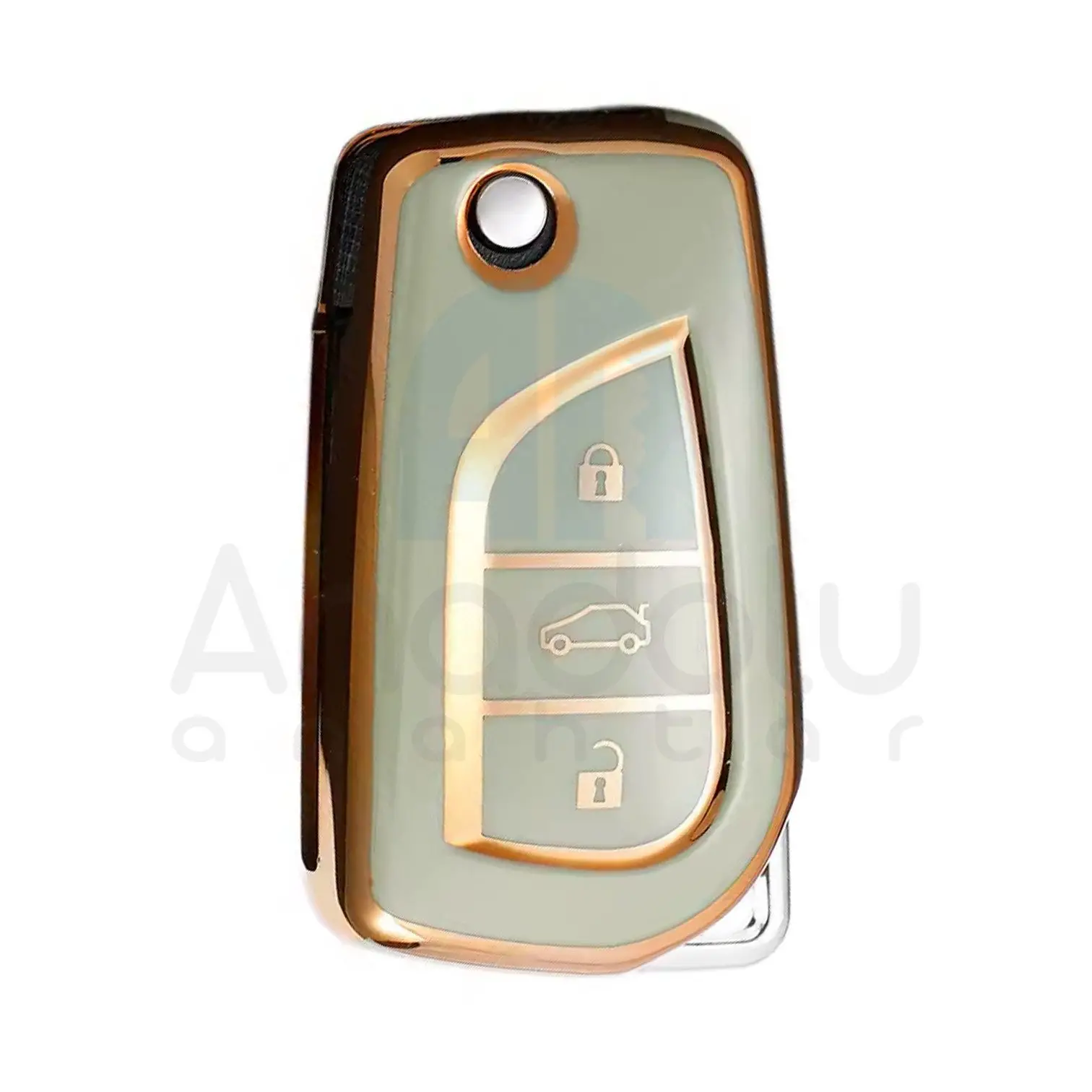 1011-Y | Toyota Silikon Kılıfı 3 Buton Yeşil