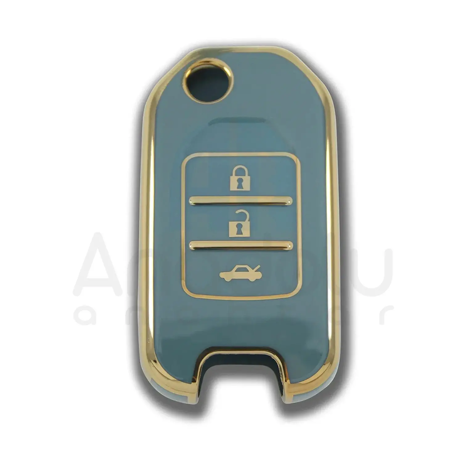 1724-G | Honda Civic Nano Silikon Kılıfı 3 Buton Gri