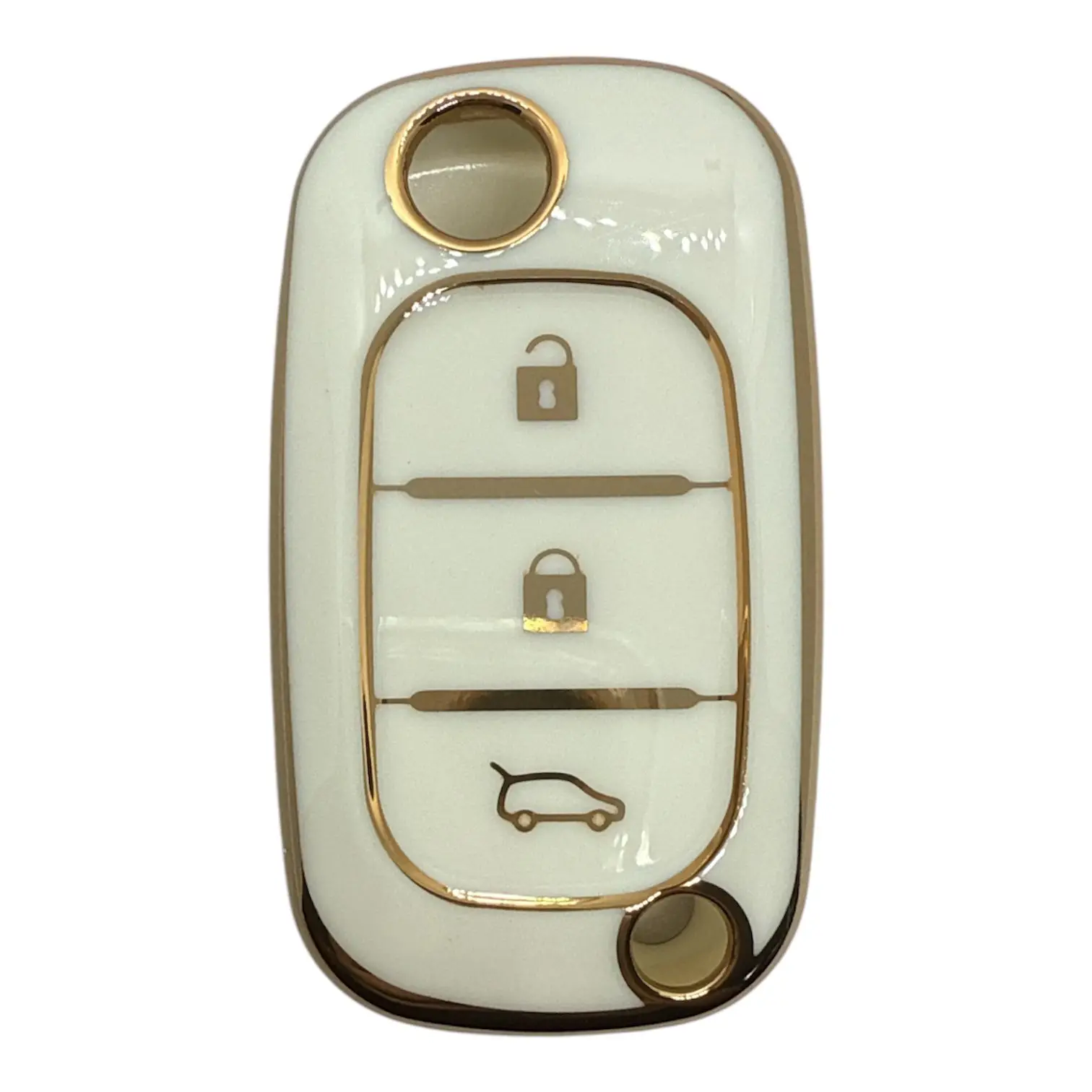 3541-W | Renault Sustalı Kumanda Nano Silikon Kılıfı Beyaz