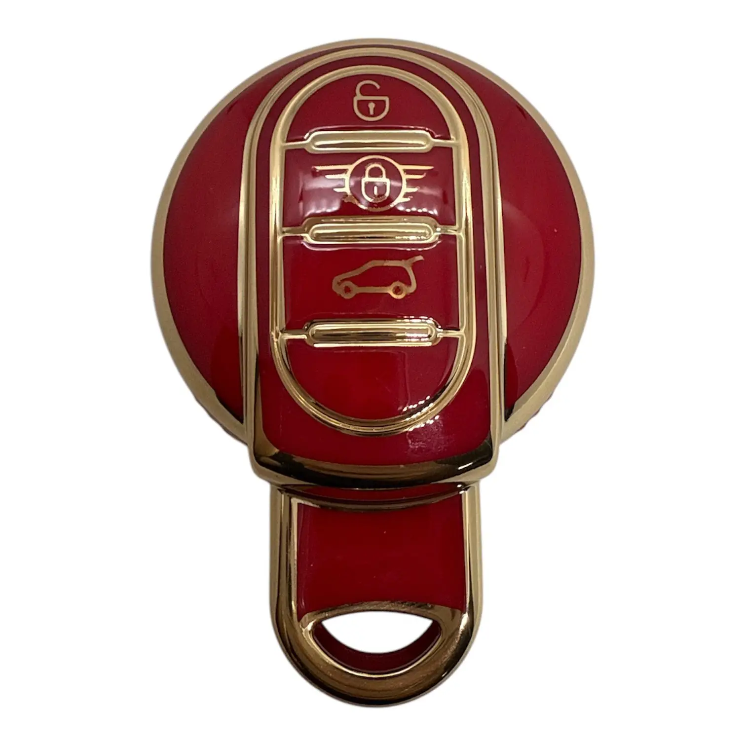 3613-K | Mini Cooper Nano Silikon Kılıfı 3 Buton Kırmızı