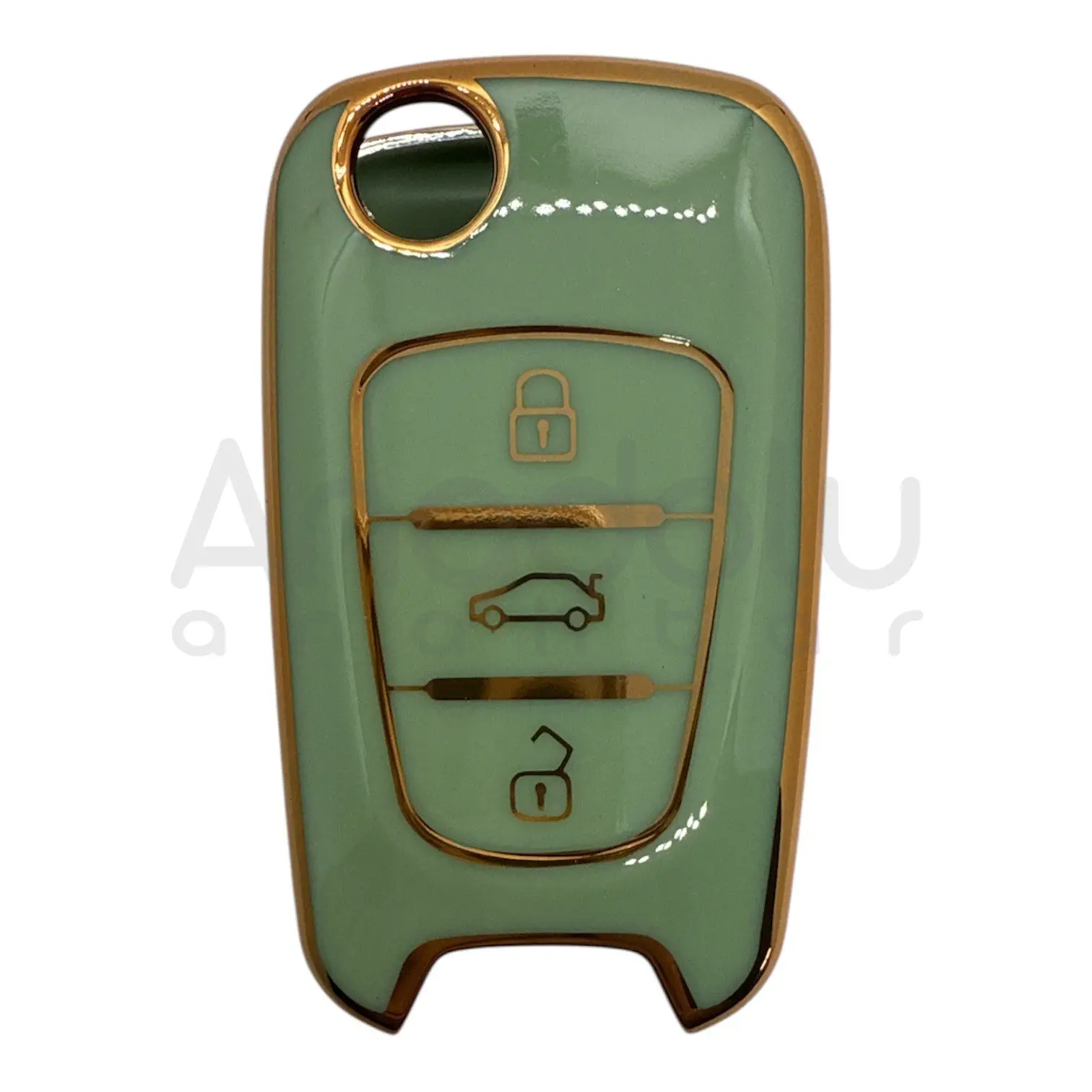 2114-Y | Hyundai Sustalı Kumanda Nano Silikon Kılıfı 3 Buton Yeşil