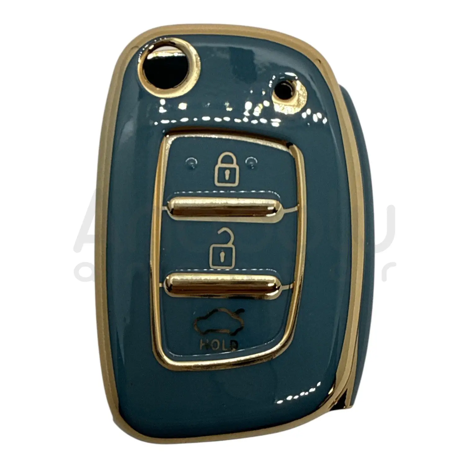 2119-G | Hyundai Sustalı Kumanda Nano Silikon Kılıfı 3 Buton Gri