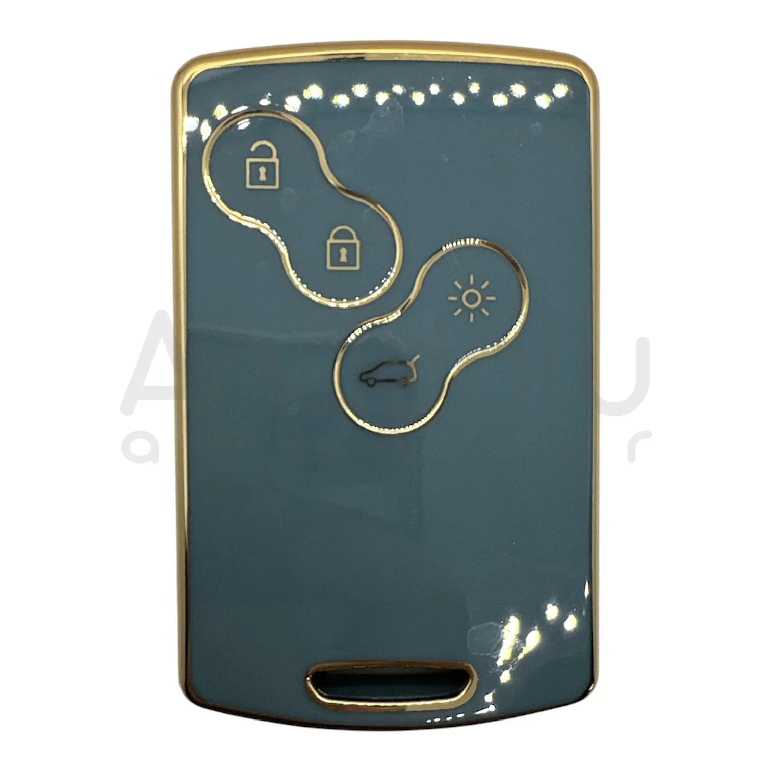 3527-G | Renault Kart Kumanda Silikon Kılıfı 4 Buton Gri