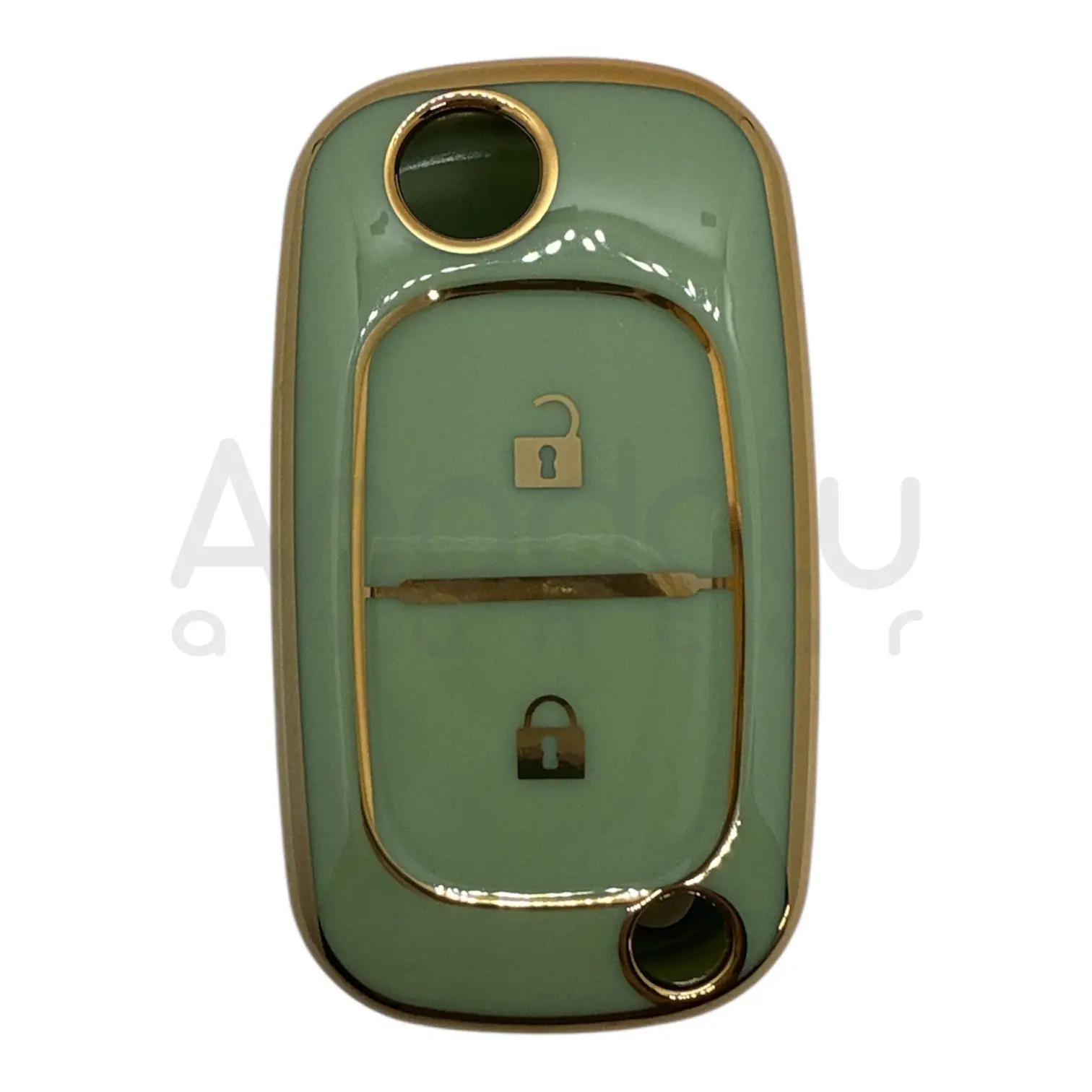 3544-Y | Renault Sustalı Kumanda Nano Silikon Kılıfı 2 Buton Yeşil