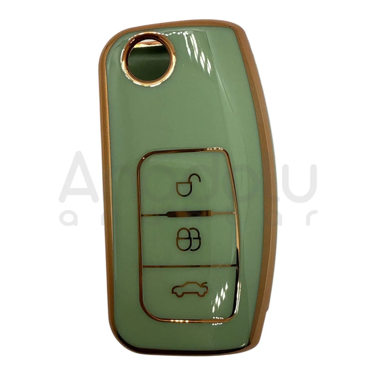 4110-Y | Ford Sustalı Kumanda Silikon Kılıfı 3 Buton Yeşil