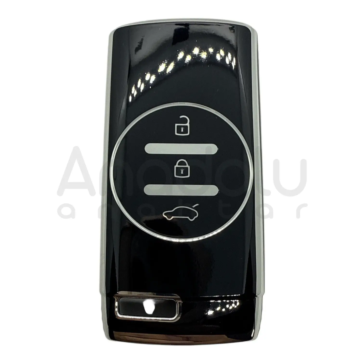 4513-BS | Chery Tiggo 7 Plus Kumanda Nano Silikon Kılıfı 3 Buton Siyah-Gümüş