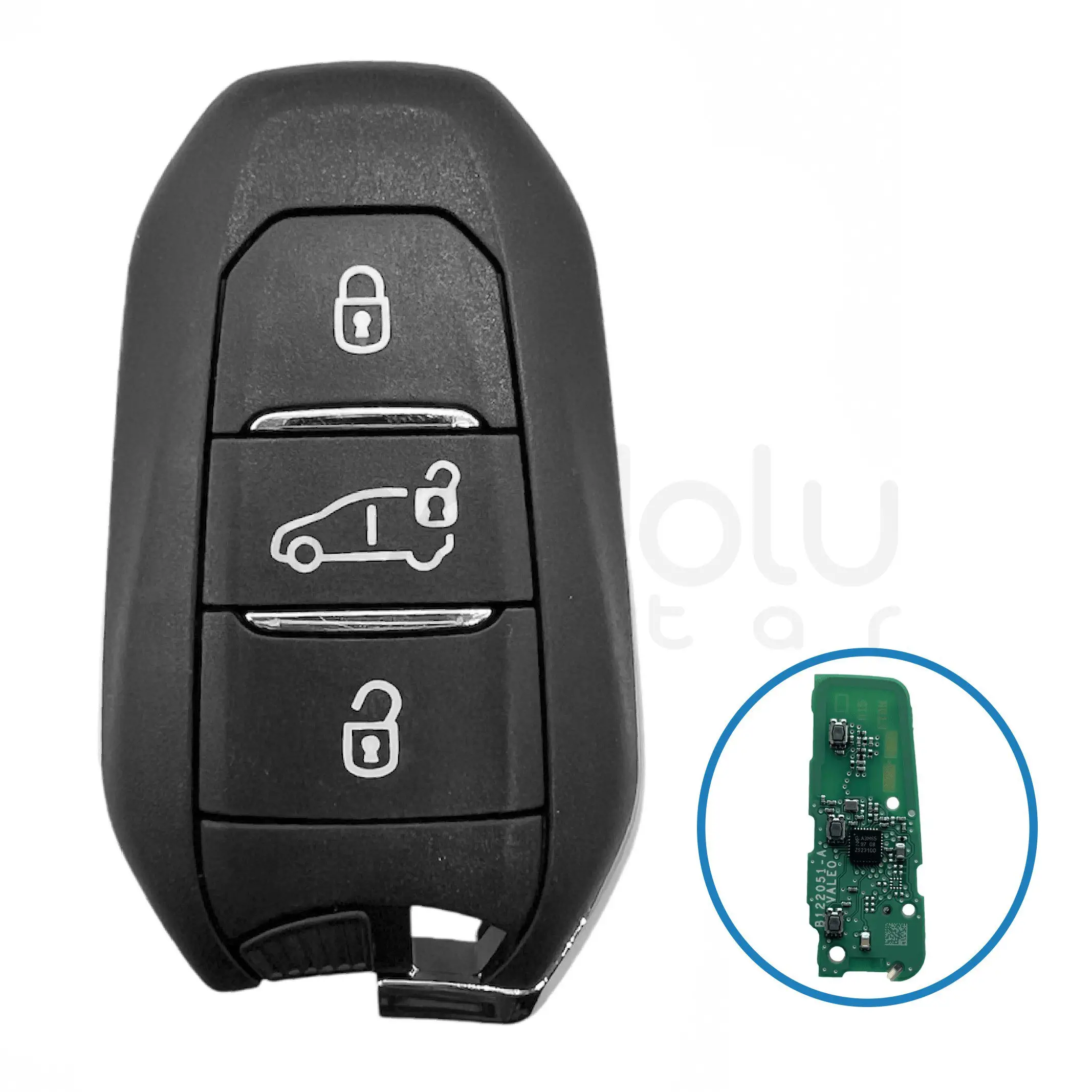 3476 | Peugeot Yeni kasa Ticari Smart Kumanda Kabı 3 Buton