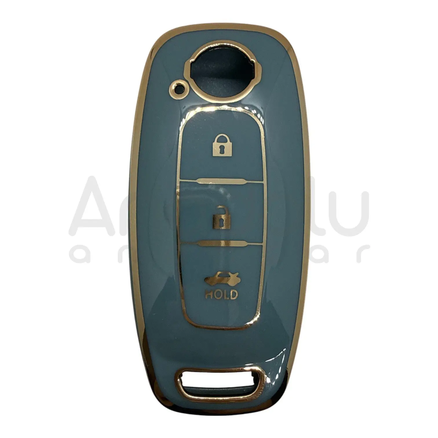 1212-G | Nissan Smart Nano Silikon Kılıfı 3 Buton Gri