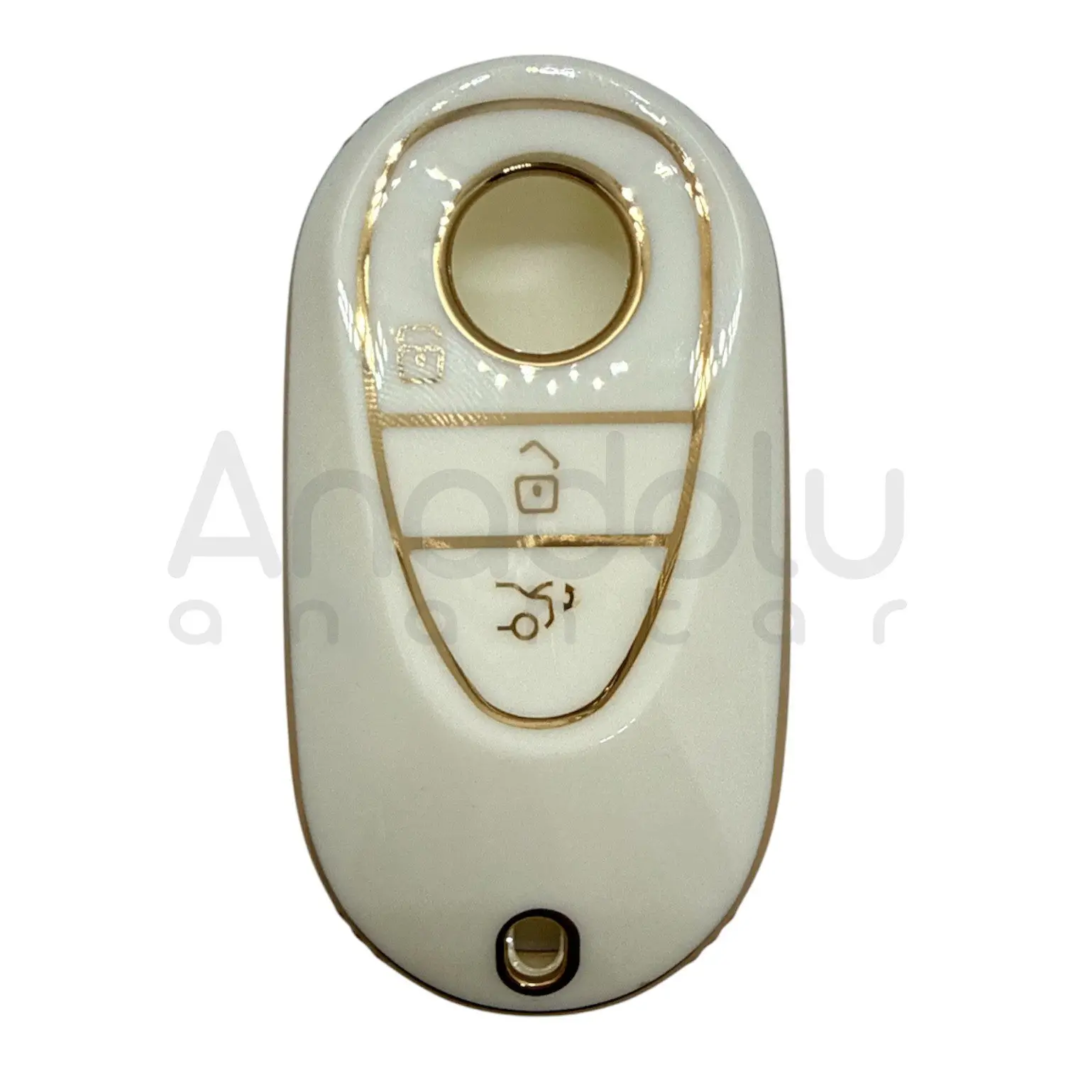 2612-W | Mercedes Smart Nano Silikon Kılıfı 3 Buton Beyaz