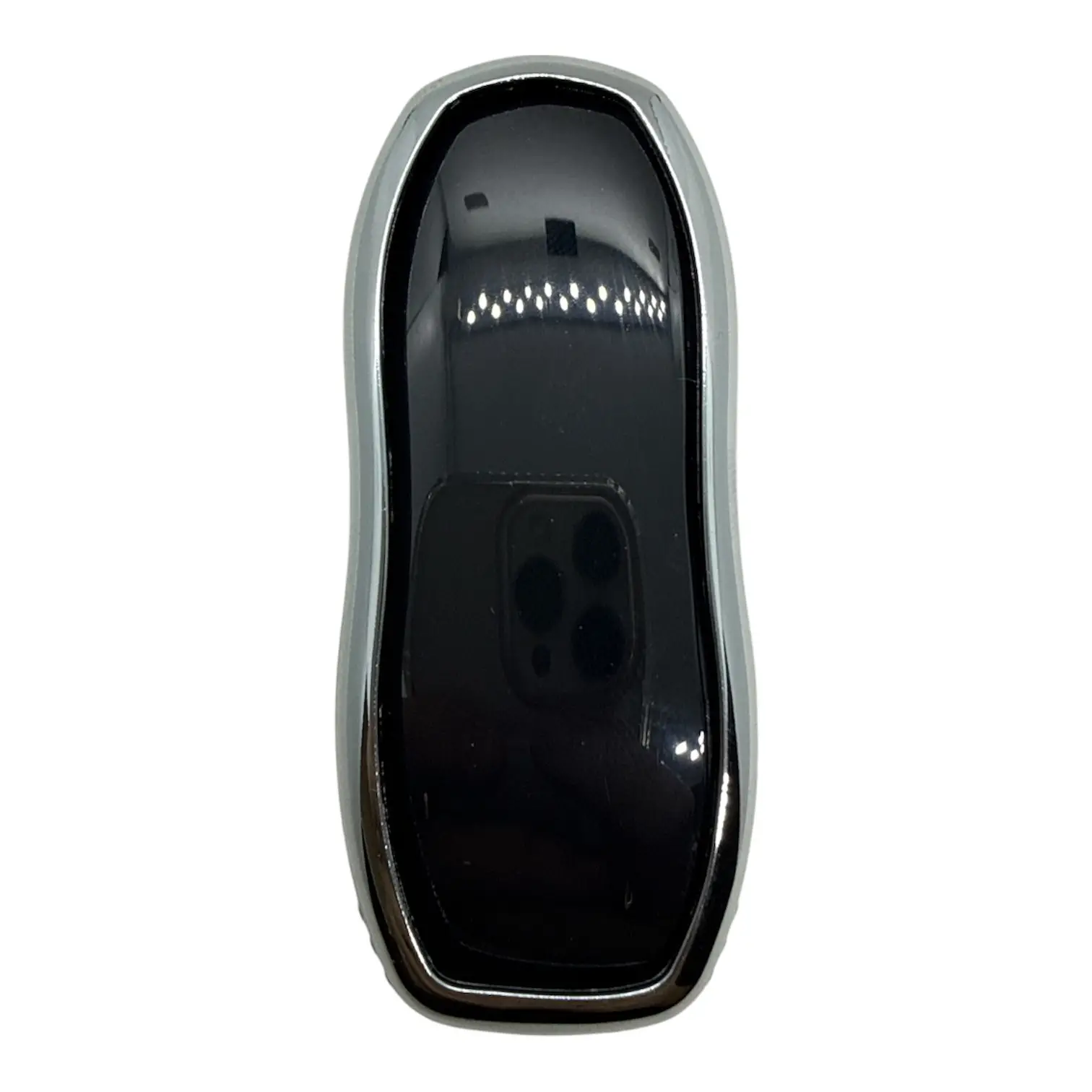 2913-BS | Porsche Smart Nano Silikon Kılıfı 3 Buton Siyah-Gümüş - Görsel 2