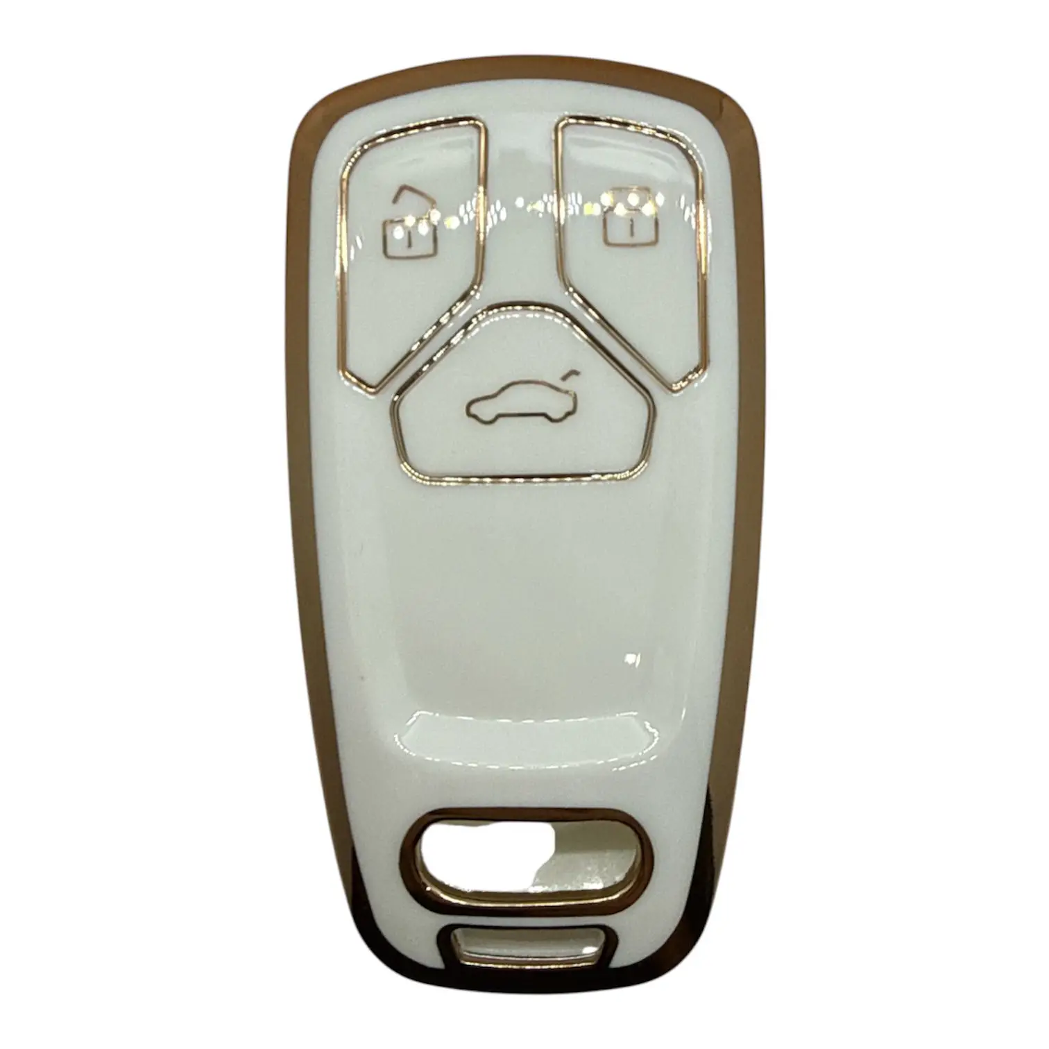 2931-W | Audi Smart Nano Silikon Kılıfı 3 Buton Beyaz