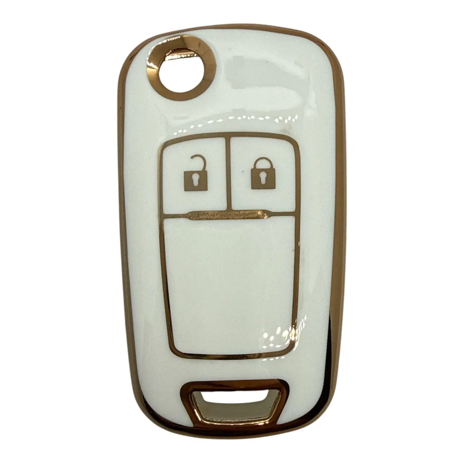 3214-W | Opel Sustalı Nano Silikon Kılıfı 2 Buton Beyaz