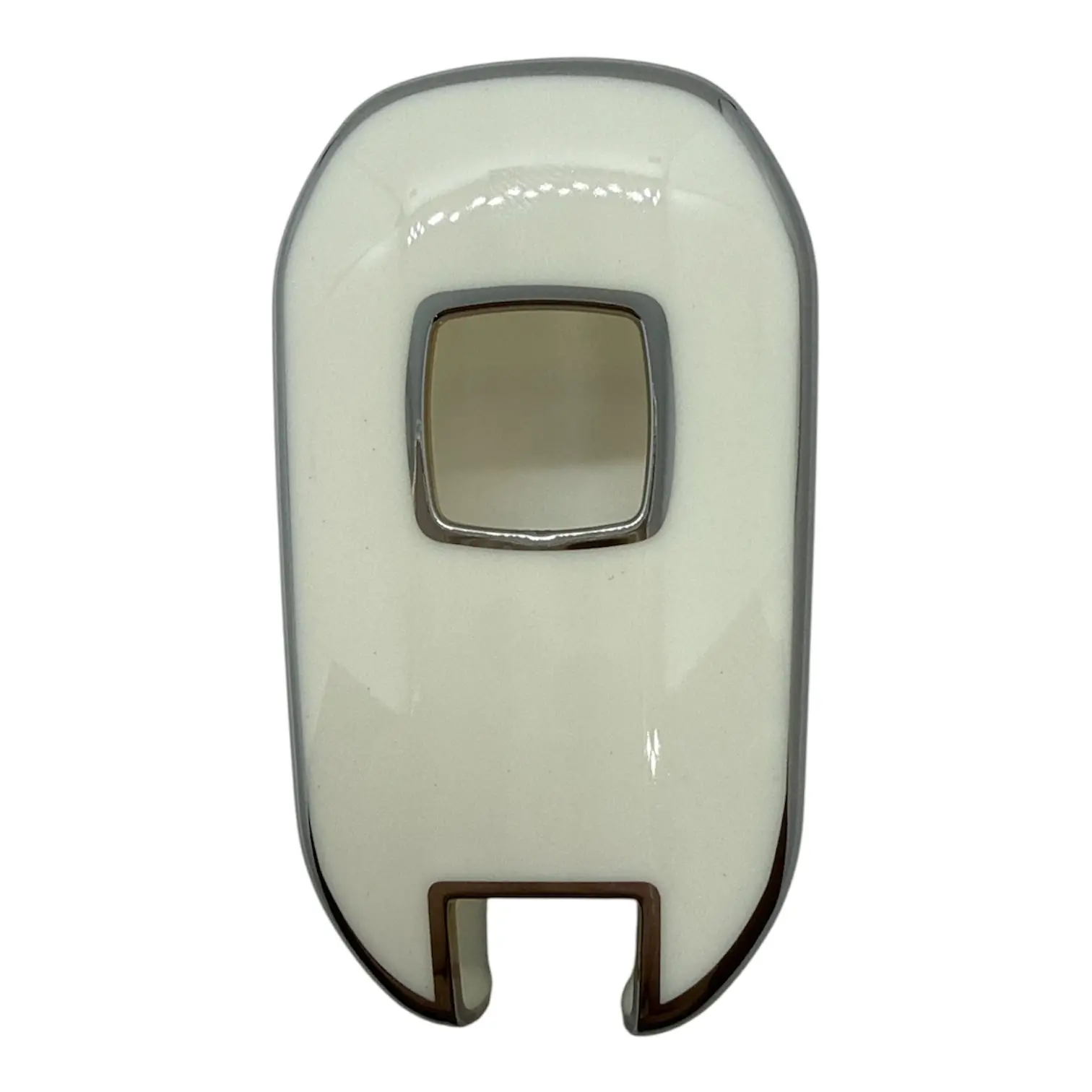 3410-WS | Peugeot Citroen Sustalı Nano Silikon Kılıfı 3 Buton Beyaz-Gümüş - Görsel 2