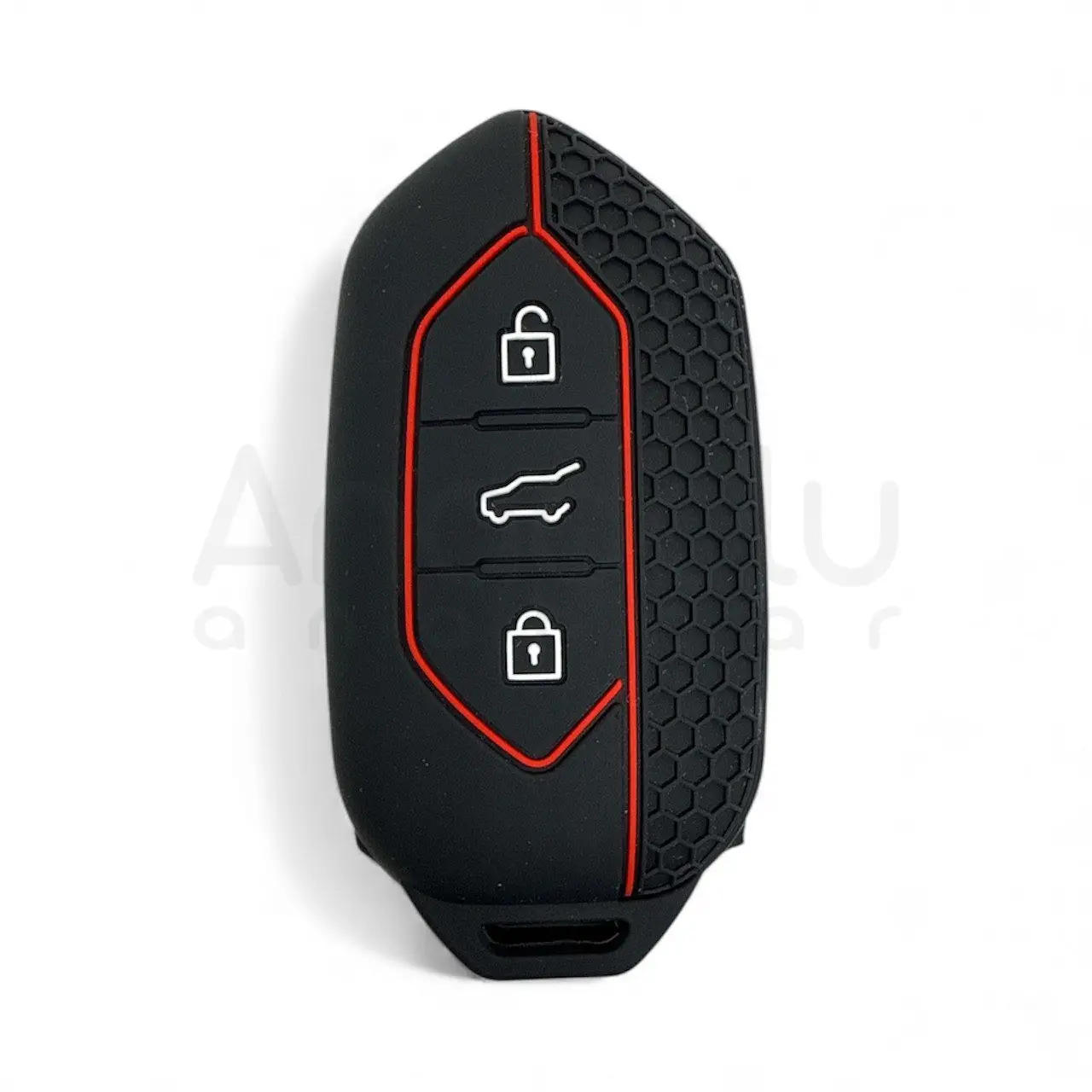 5011-K | Togg Smart Kumanda petek desenli Silikon Kılıfı Kırmızı