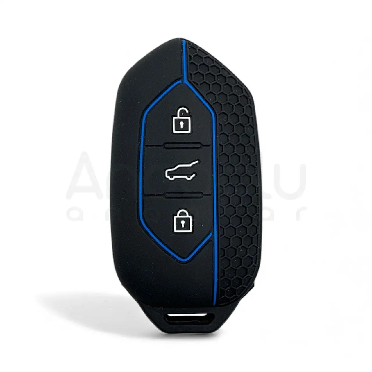 5011-M | Togg Smart Kumanda petek desenli Silikon Kılıfı Mavi