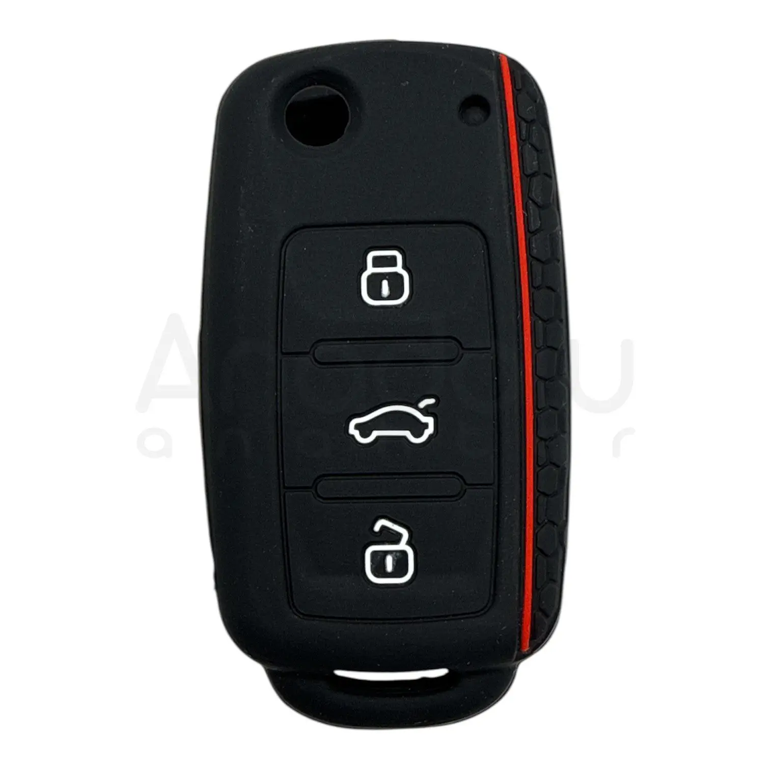 2811-PK | Volkswagen UDS Petek Desenli Kılıf 3 Buton Kırmızı