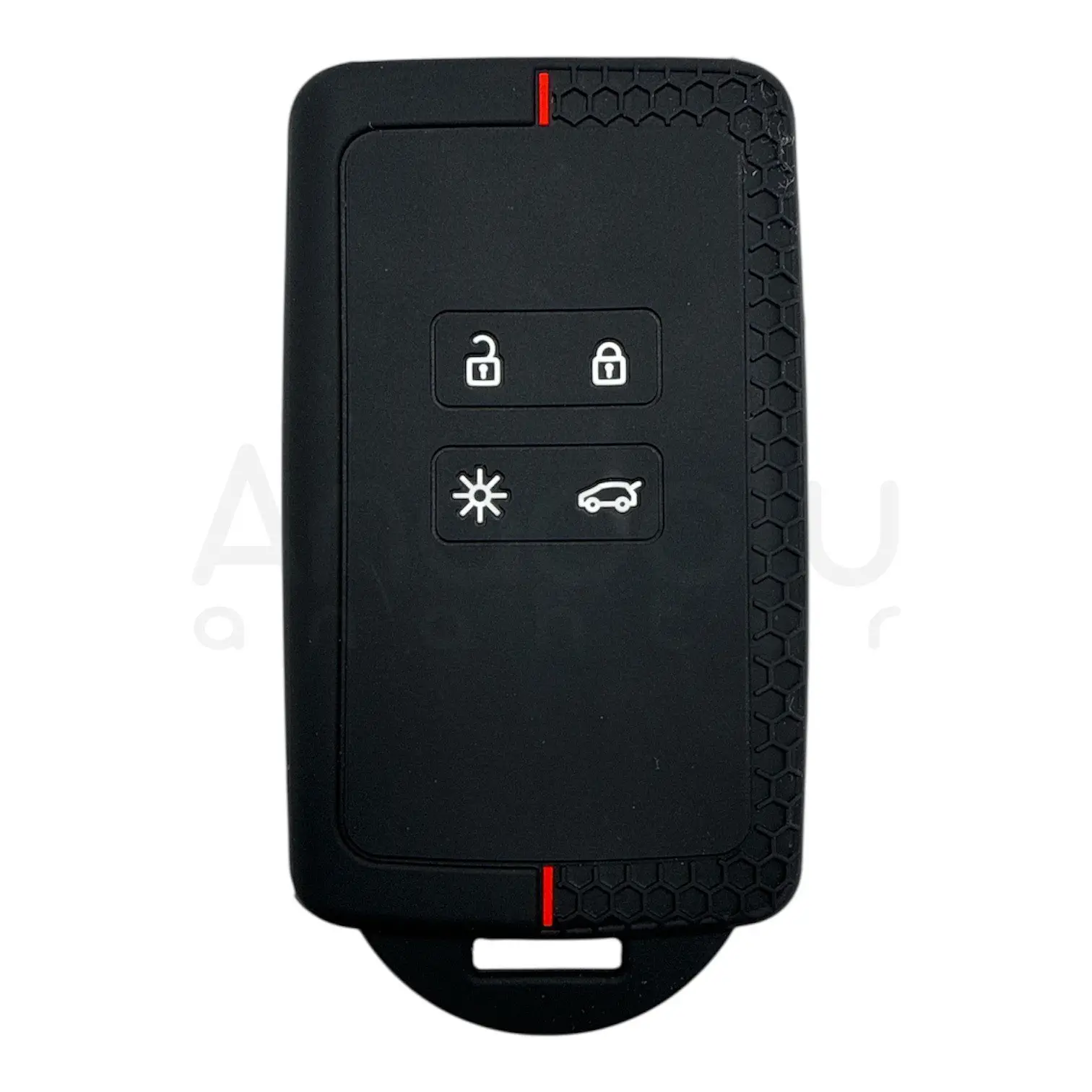 3510-PK | Renault Smart Kumanda Petek Desenli Kılıf 4 Buton Kırmızı