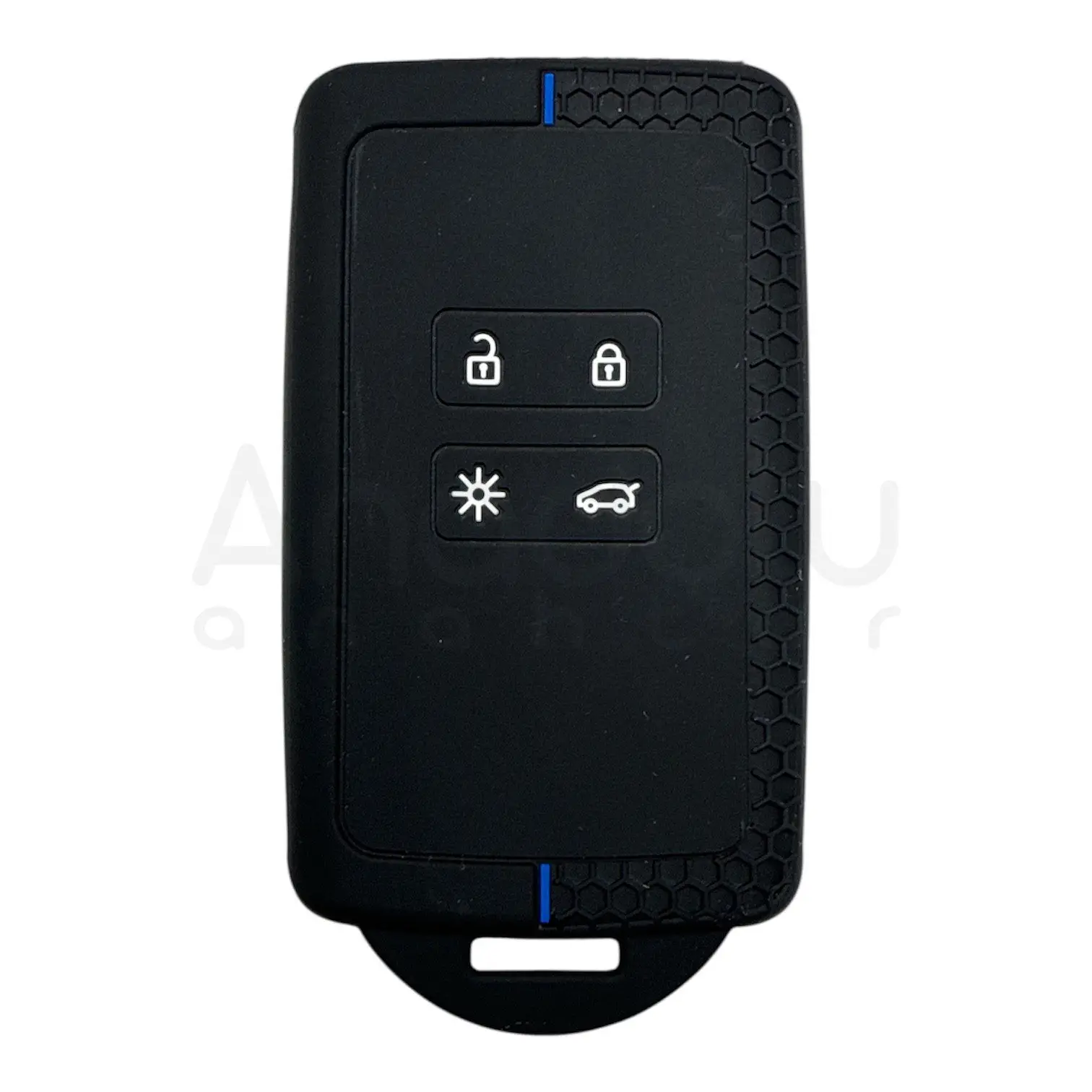 3510-PM | Renault Smart Kumanda Petek Desenli Kılıf 4 Buton Mavi