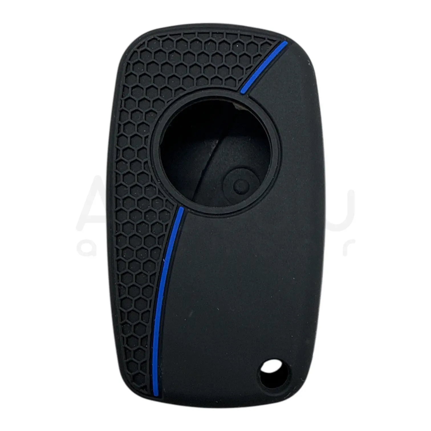 3812-PM | Fiat Fiorino Petek Desenli Kılıf 3 Buton Mavi - Görsel 2