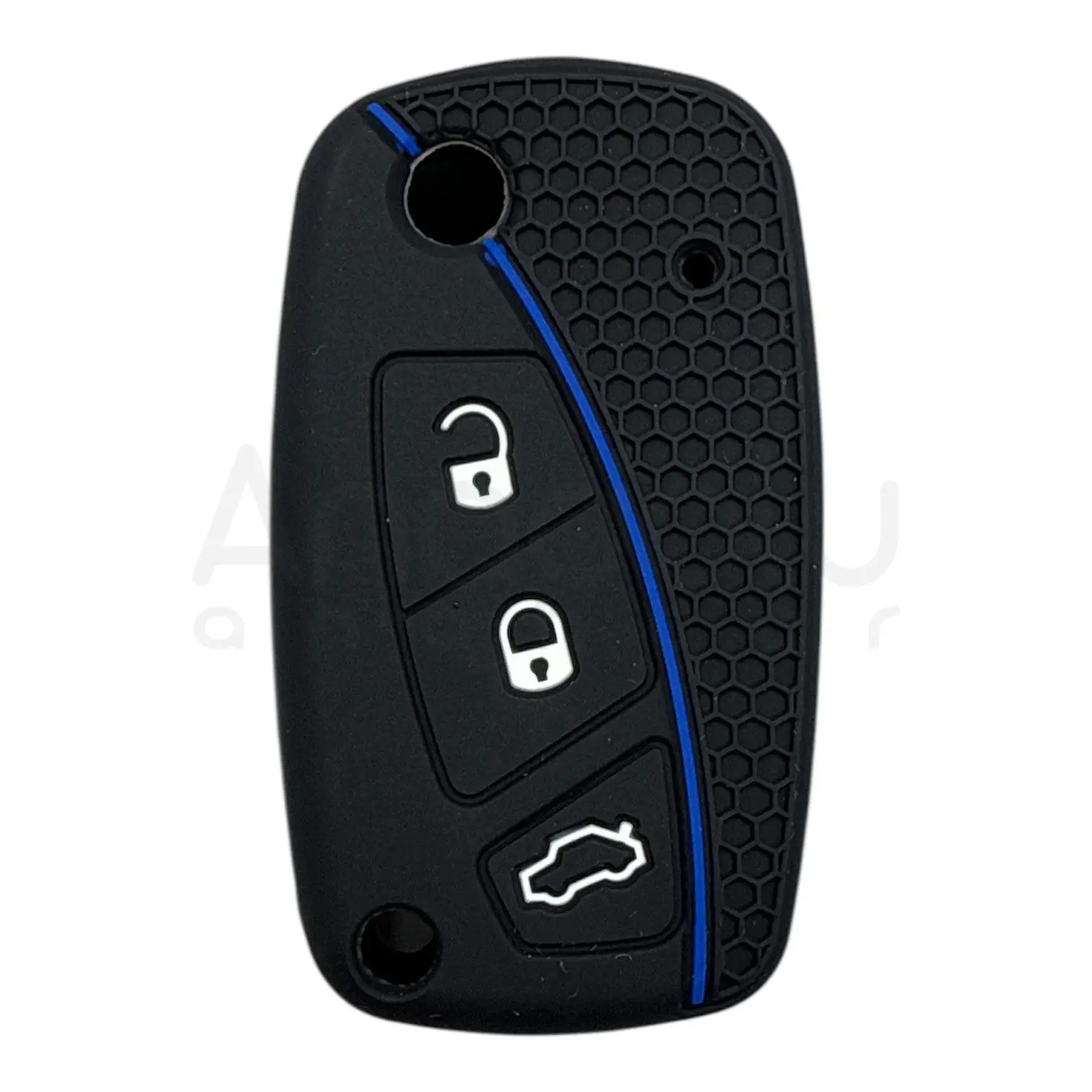 3812-PM | Fiat Fiorino Petek Desenli Kılıf 3 Buton Mavi