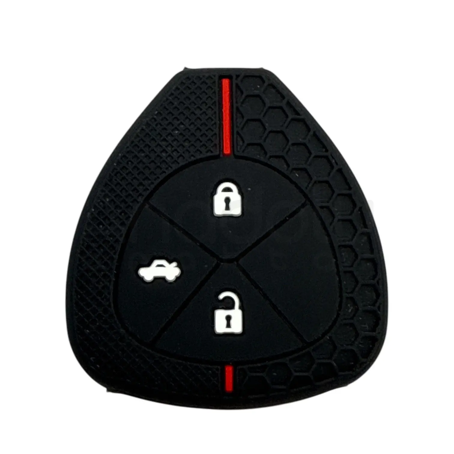 1012-PK | Toyota Desenli Kılıf 3 Buton Kırmızı