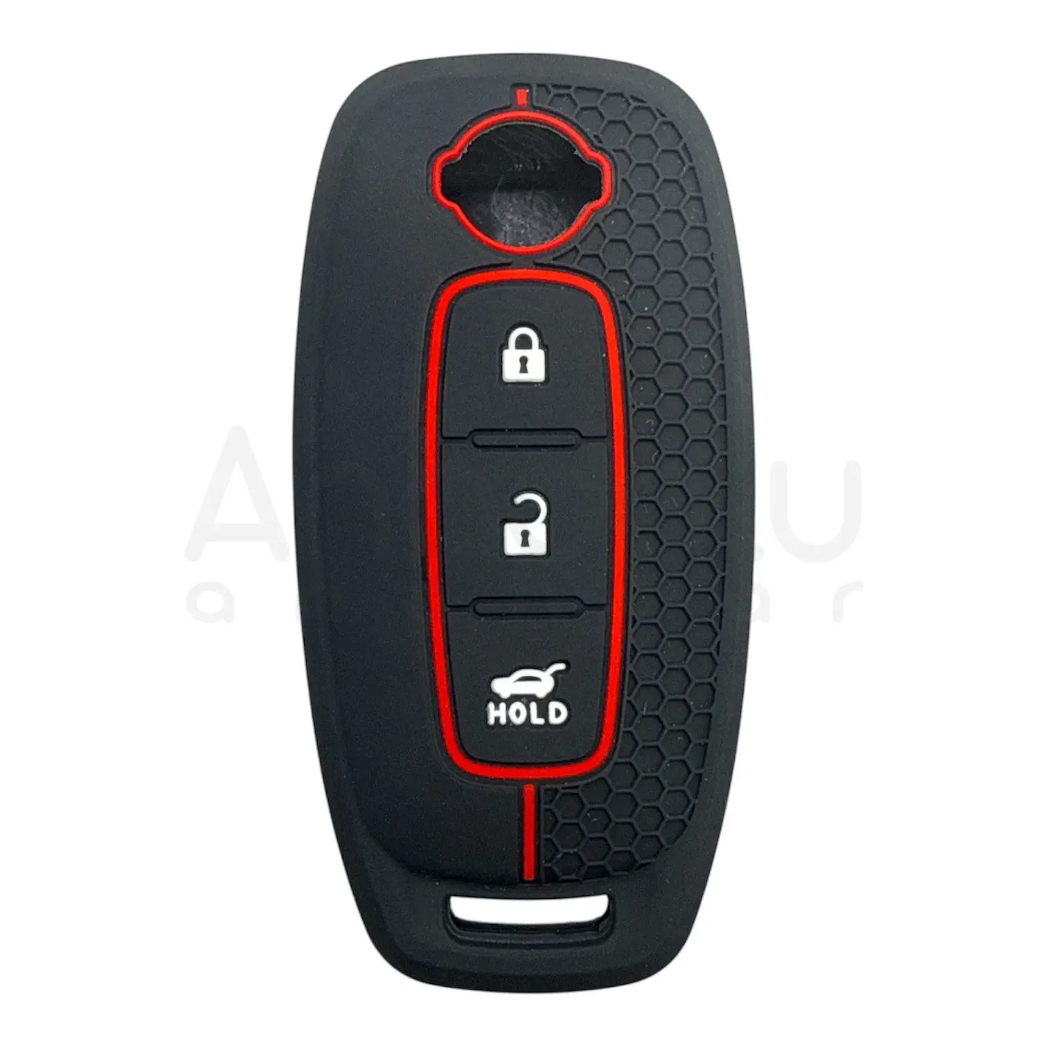 1212-PK | Nissan Smart Petek Desenli Kılıf 3 Buton Kırmızı