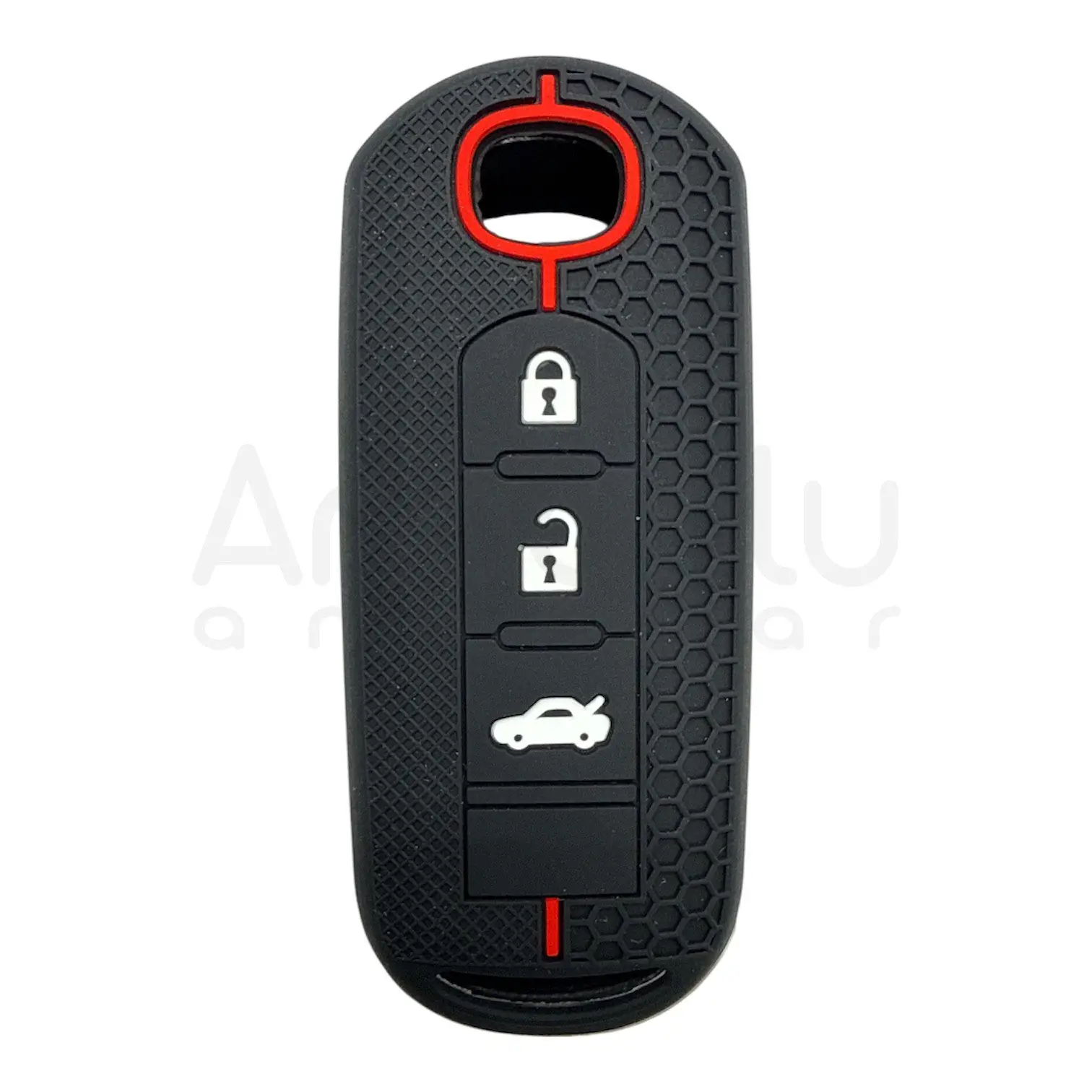 1610-PK | Mazda Petek Desenli Kılıf 3 Buton Kırmızı