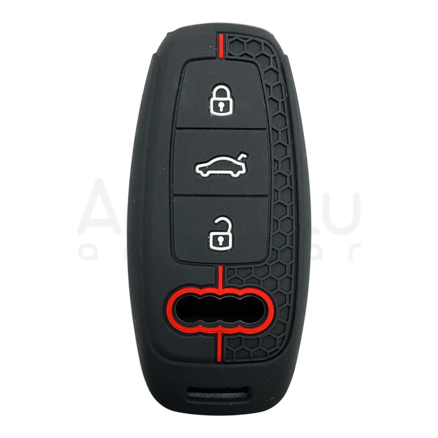2932-PK | Audi Smart Petek Desenli Kılıf 3 Buton Kırmızı