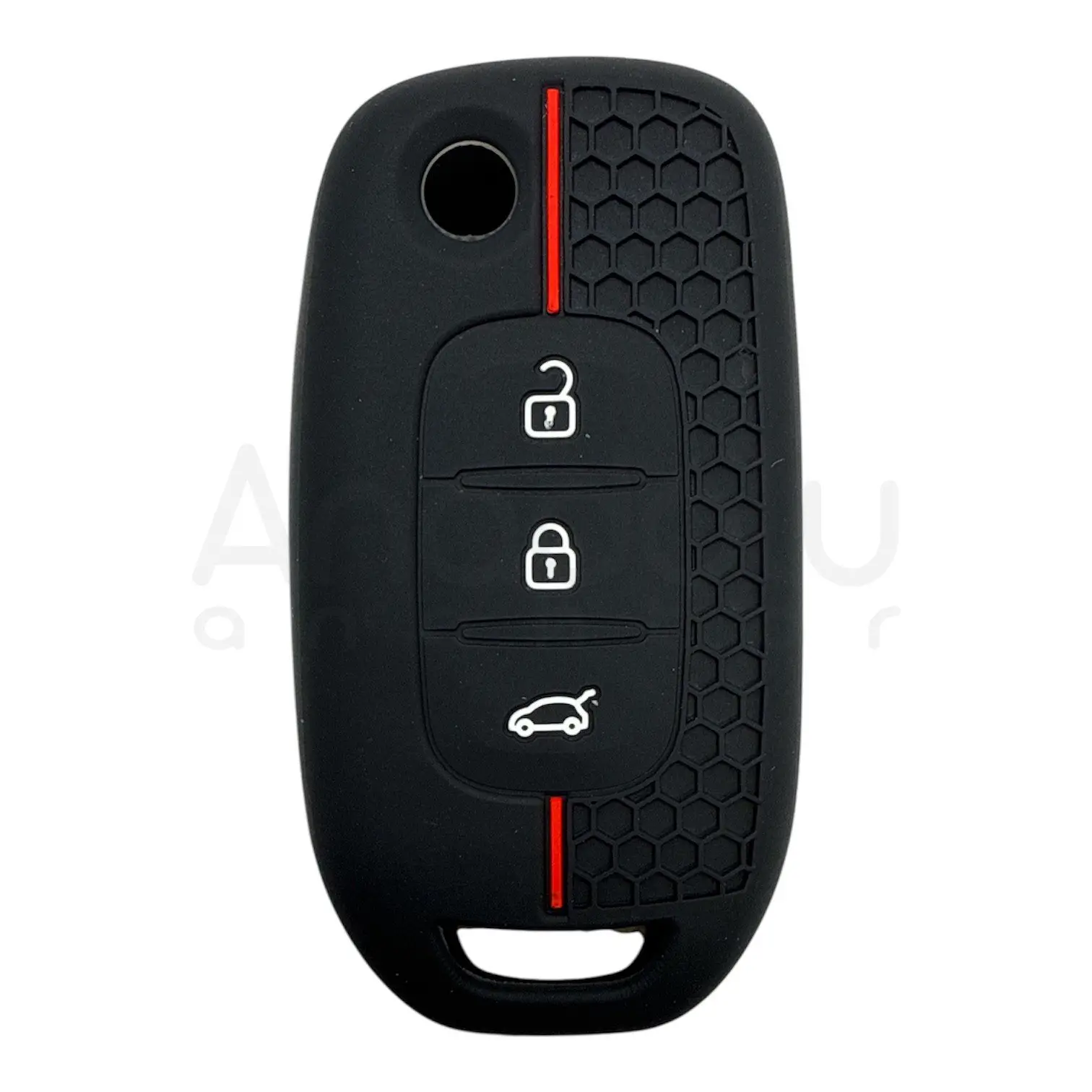 3523-PK | Renault Sustalı Petek Desenli Kılıf 3 Buton Kırmızı