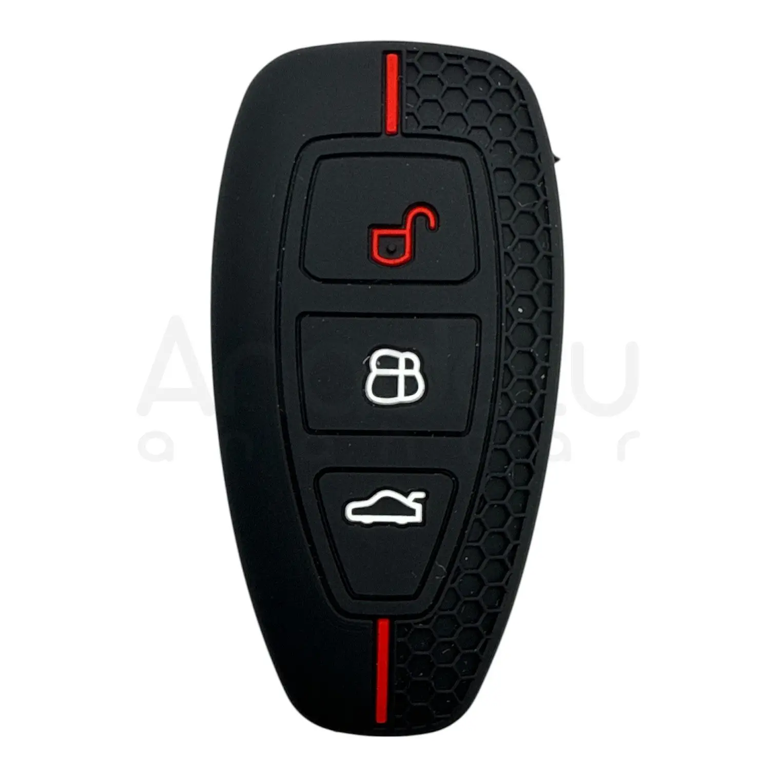 4115-PK | Ford Smart Petek Desenli Kılıf 3 Buton Kırmızı