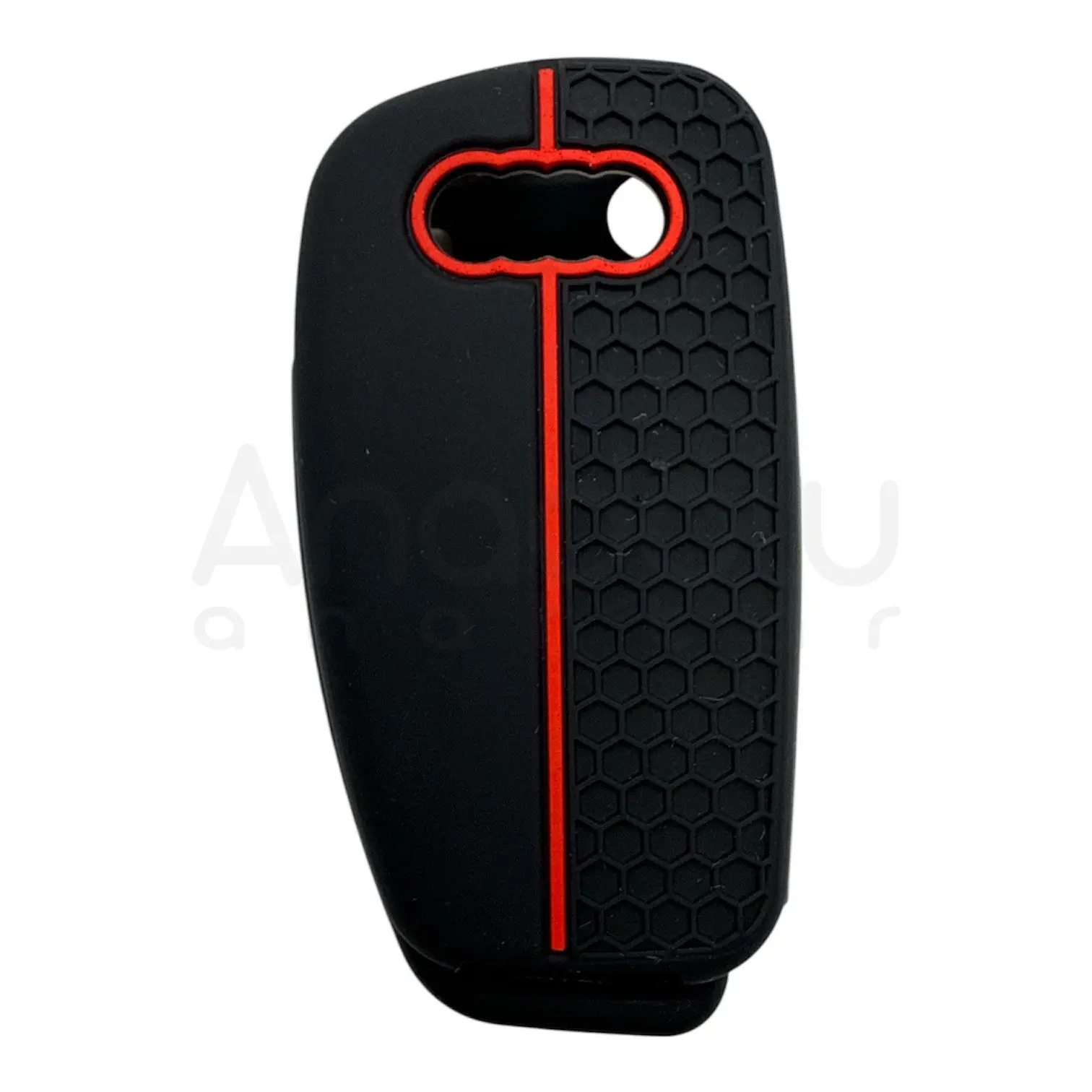 2911-PK | Audi Sustalı Petek Desenli Kılıf 3 Buton Kırmızı - Görsel 2