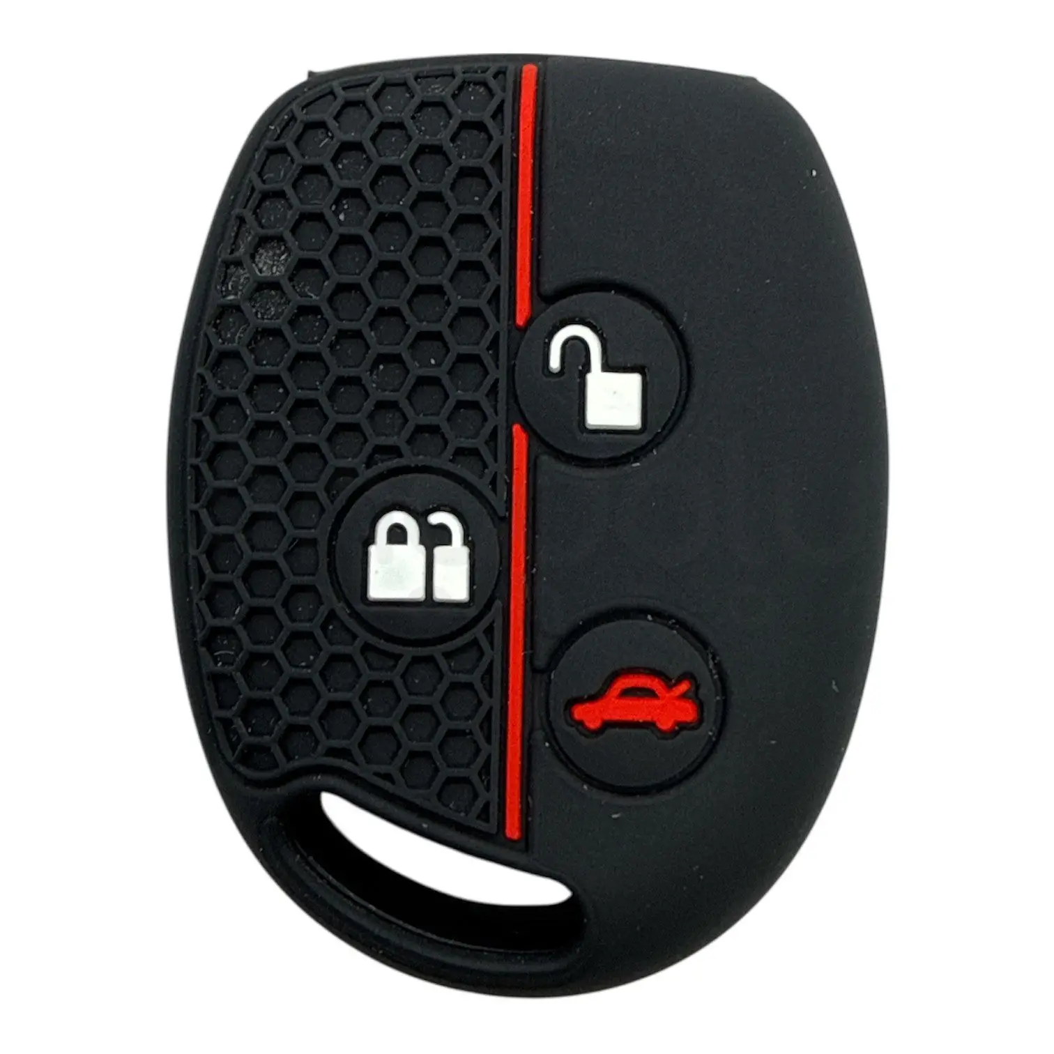 4116-PK | Ford Petek Desenli Kılıf 3 Buton Kırmızı