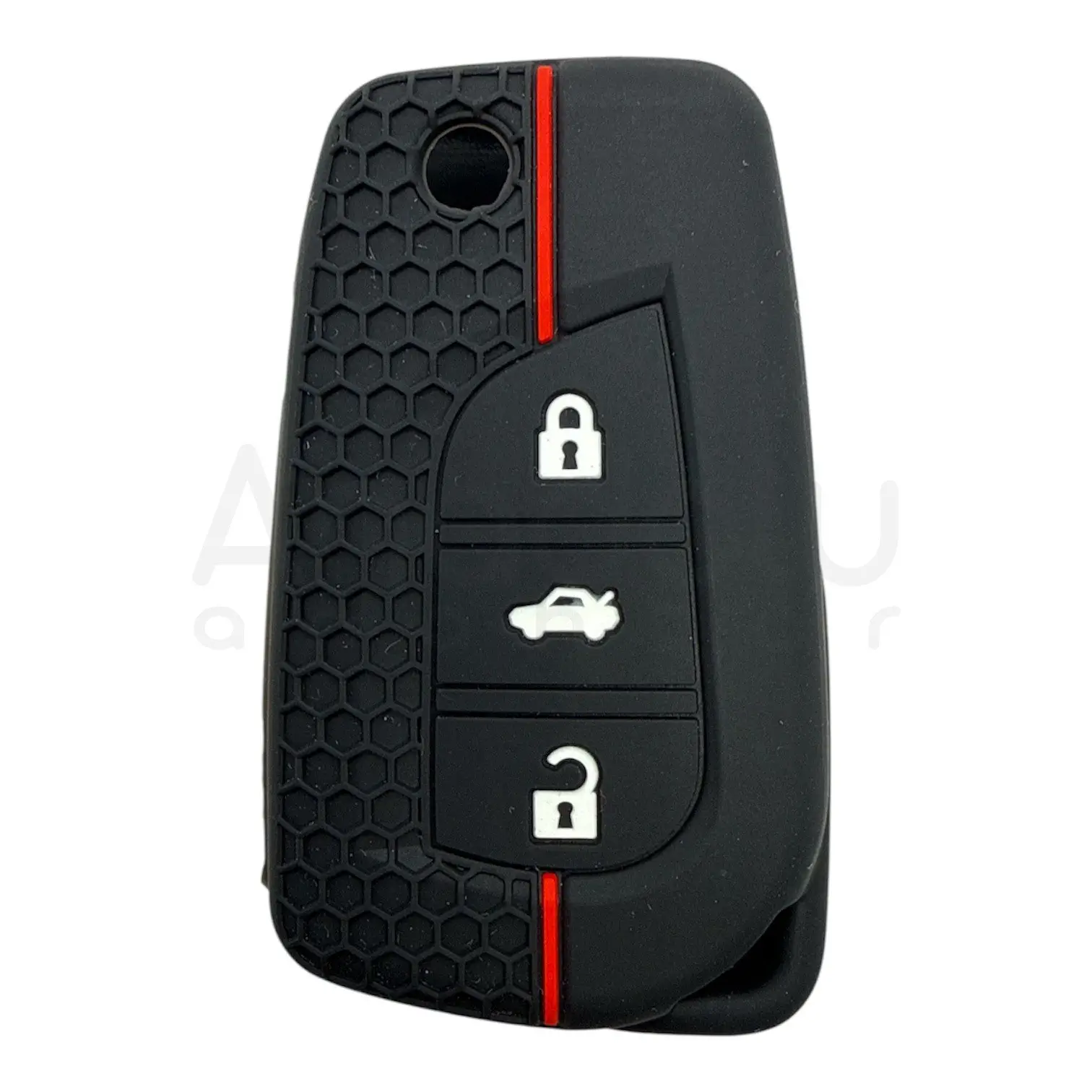 1011-PK | Toyota Petek Desenli Kılıf 3 Buton Kırmızı