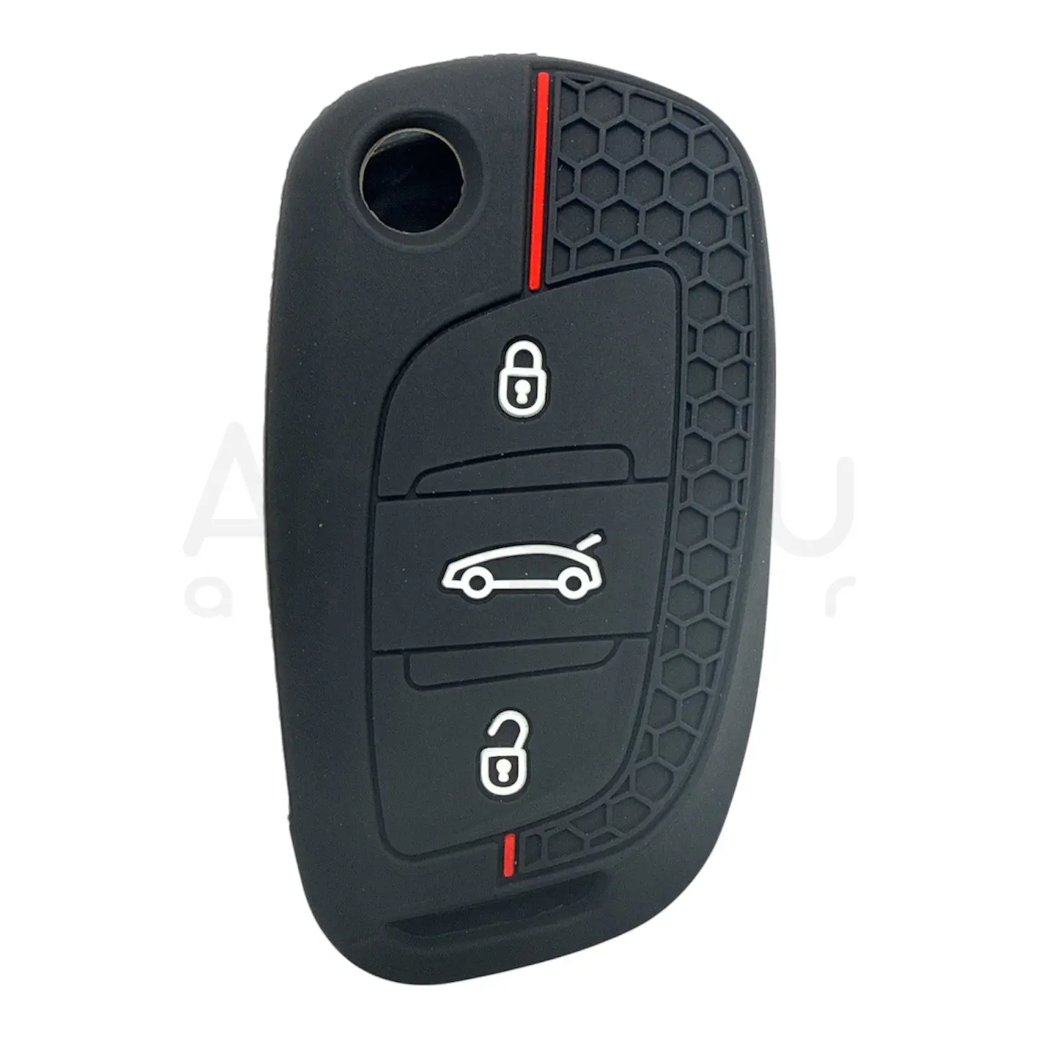 3411-PK | Peugeot Sustalı Petek Desenli Kılıf 3 Buton Kırmızı