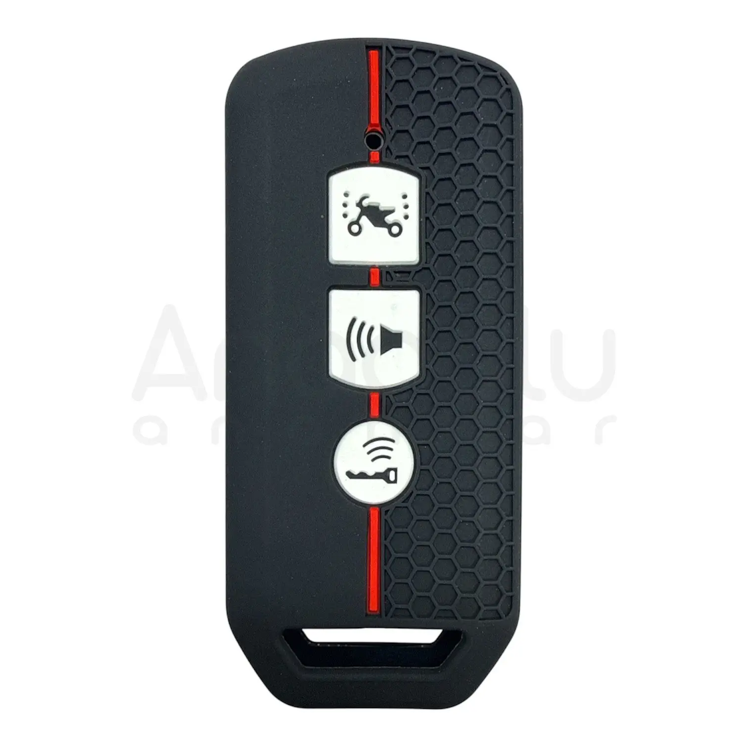 1729-PK | Honda Motosiklet Petek Desenli Kılıf 3 Buton Kırmızı