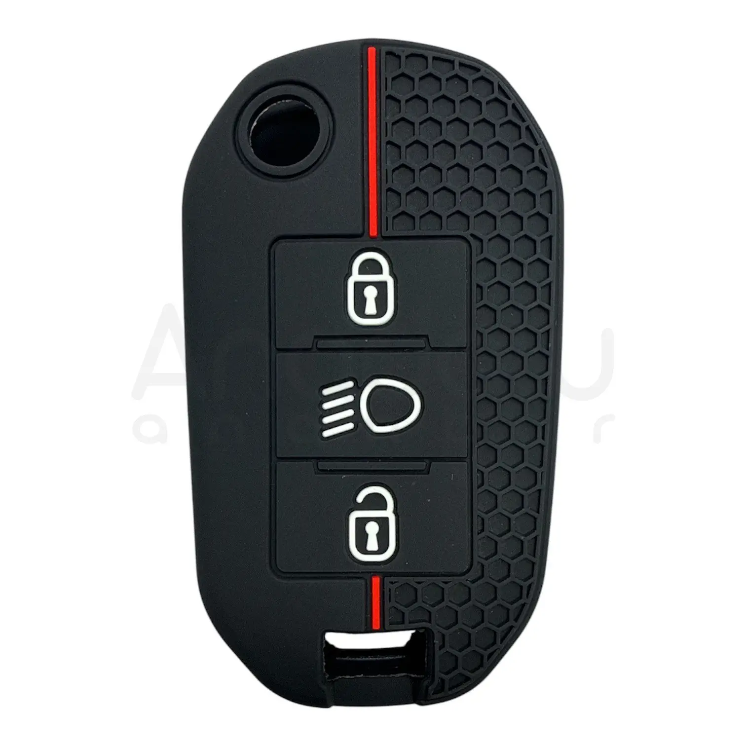 3417-PK | Peugeot - Citroen Sustalı Petek Desenli Kılıf 3 Buton Kırmızı FAR