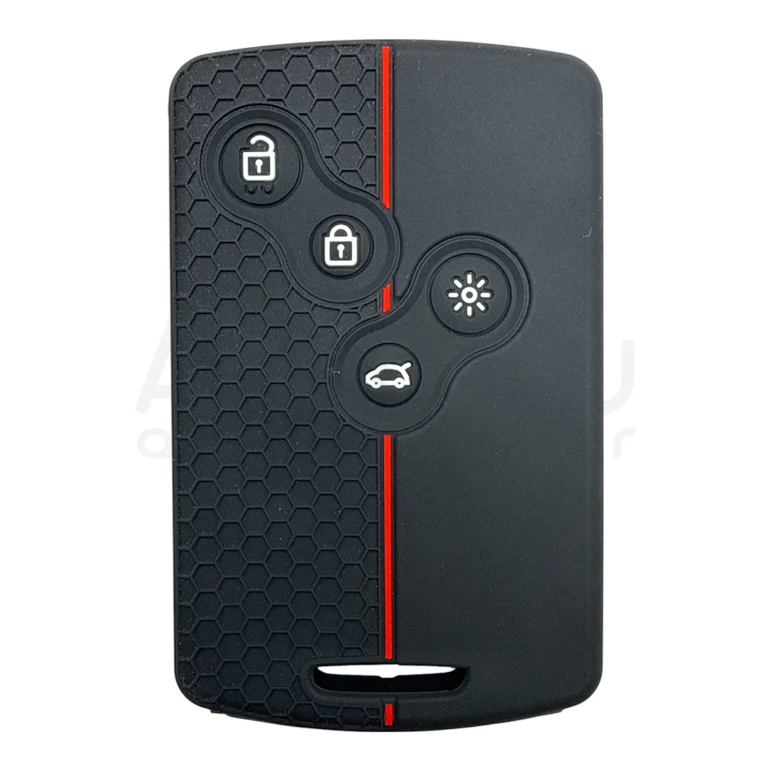 3527-PK | Renault Kart Petek Desenli Kılıf 4 Buton Kırmızı