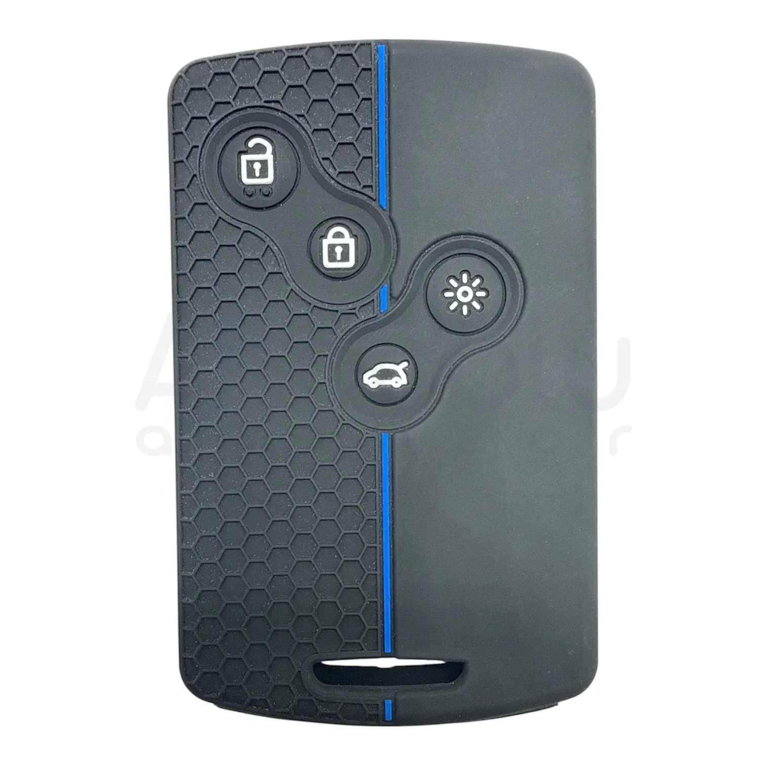 3527-PM | Renault Kart Petek Desenli Kılıf 4 Buton Mavi