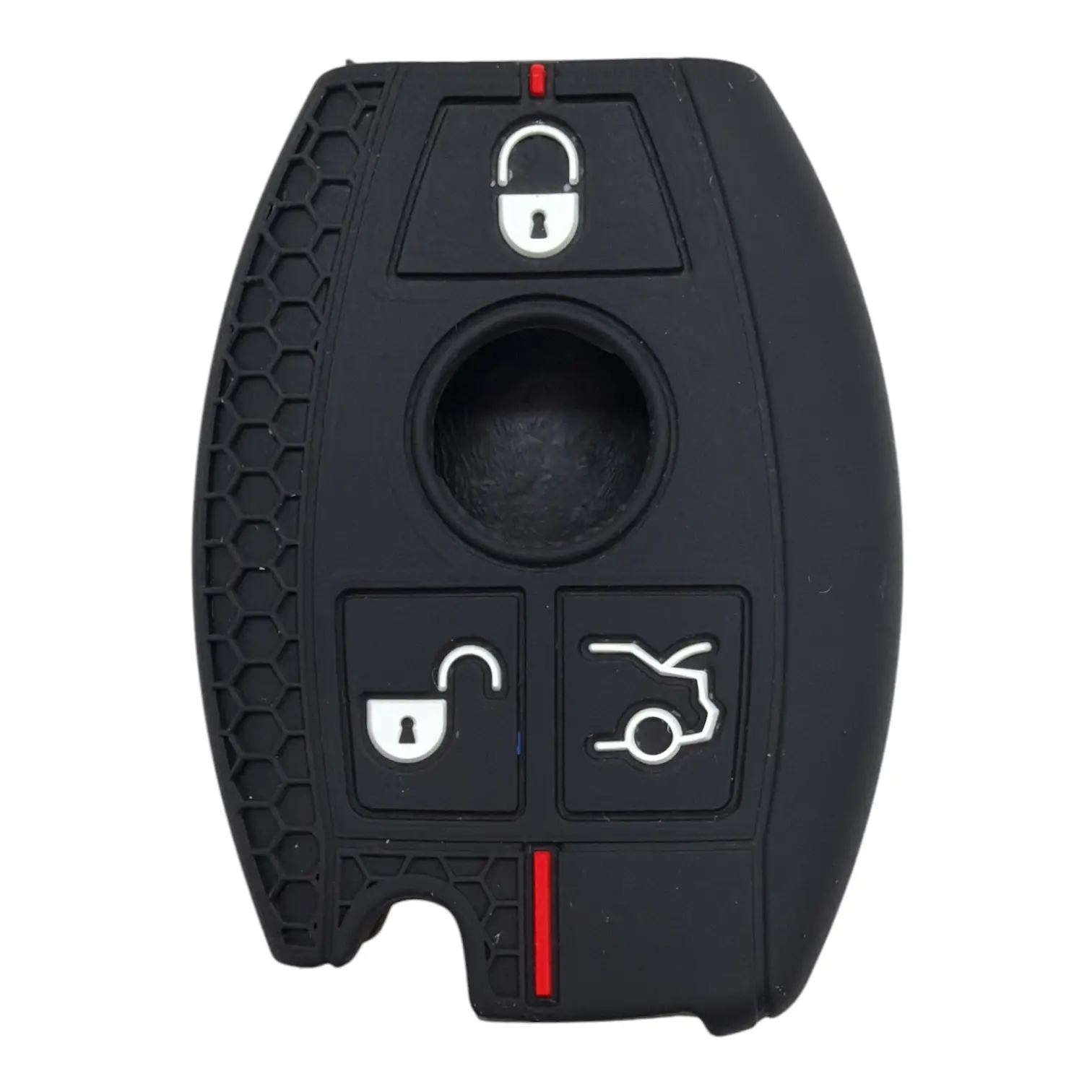 2610-PK | Mercedes Smart Petek Desenli Kılıf 3 Buton Kırmızı