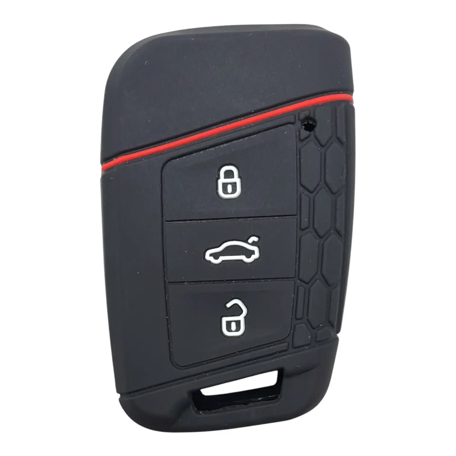 2812-PK-1 | Volkswagen Smart Petek Desenli Kılıf 3 Buton Kırmızı