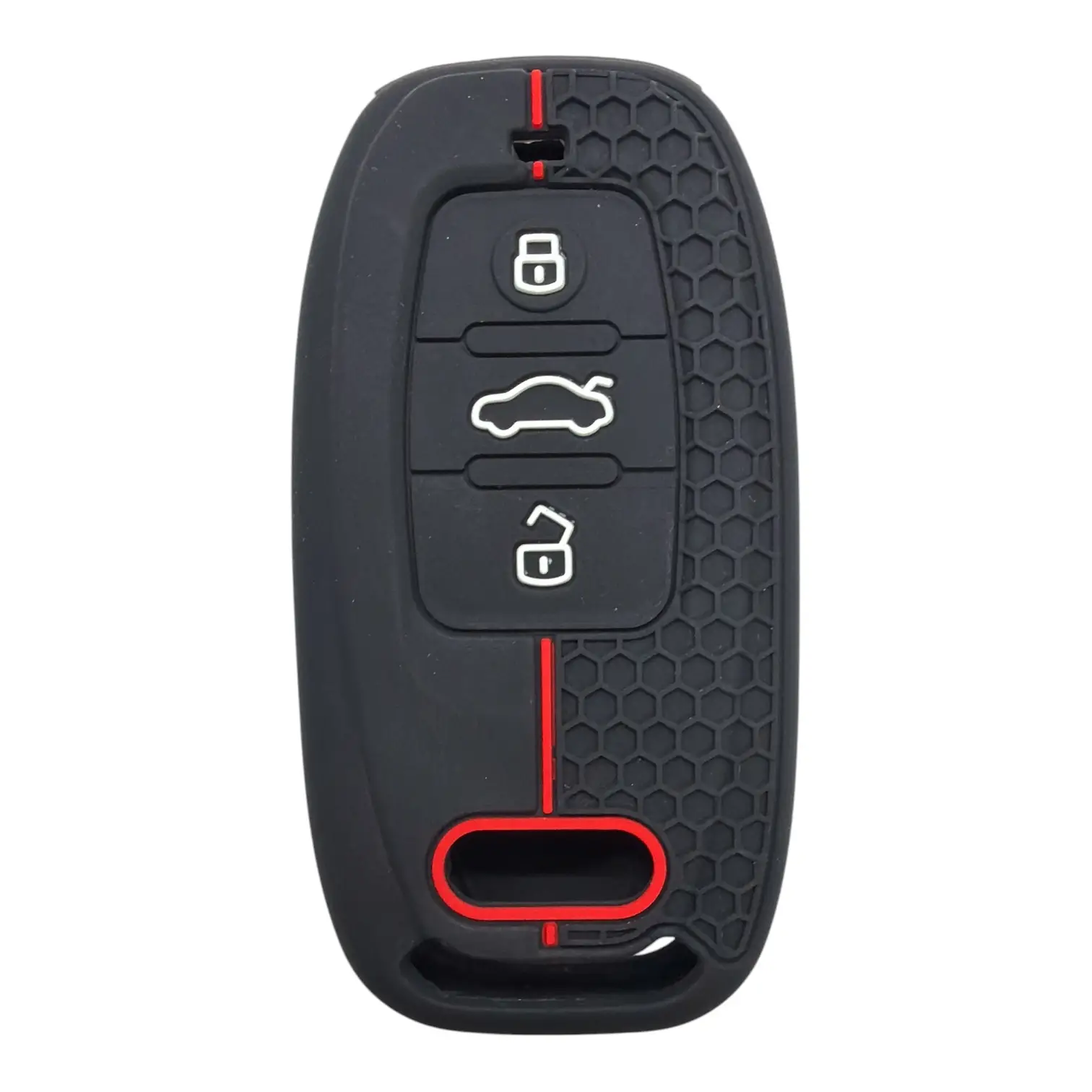 2912-PK | Audi Smart Petek Desenli Kılıf 3 Buton Kırmızı