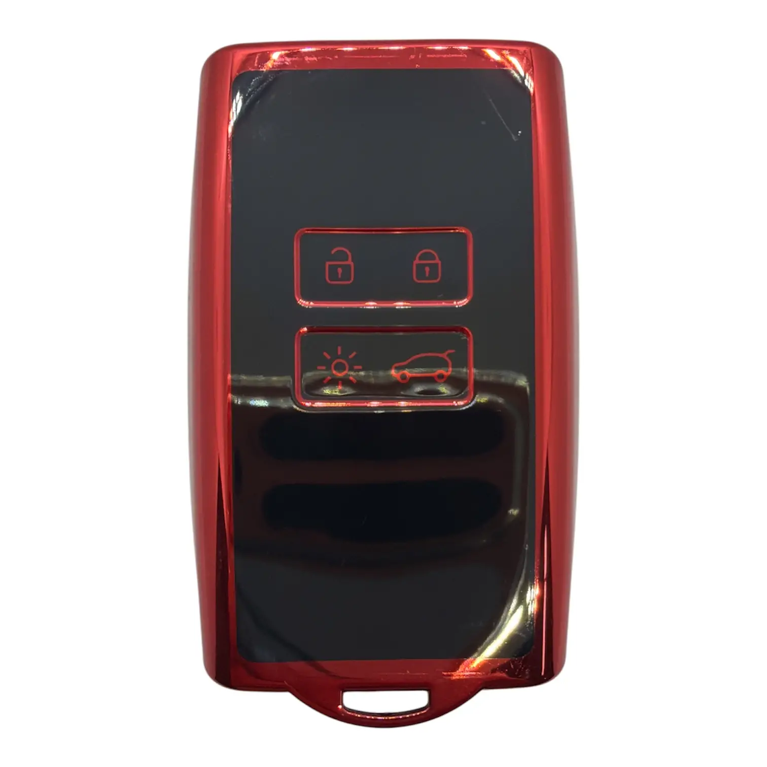 3510-BK | Renault Kart Kumanda Nano Silikon Kılıfı 4 Buton Siyah - Kırmızı