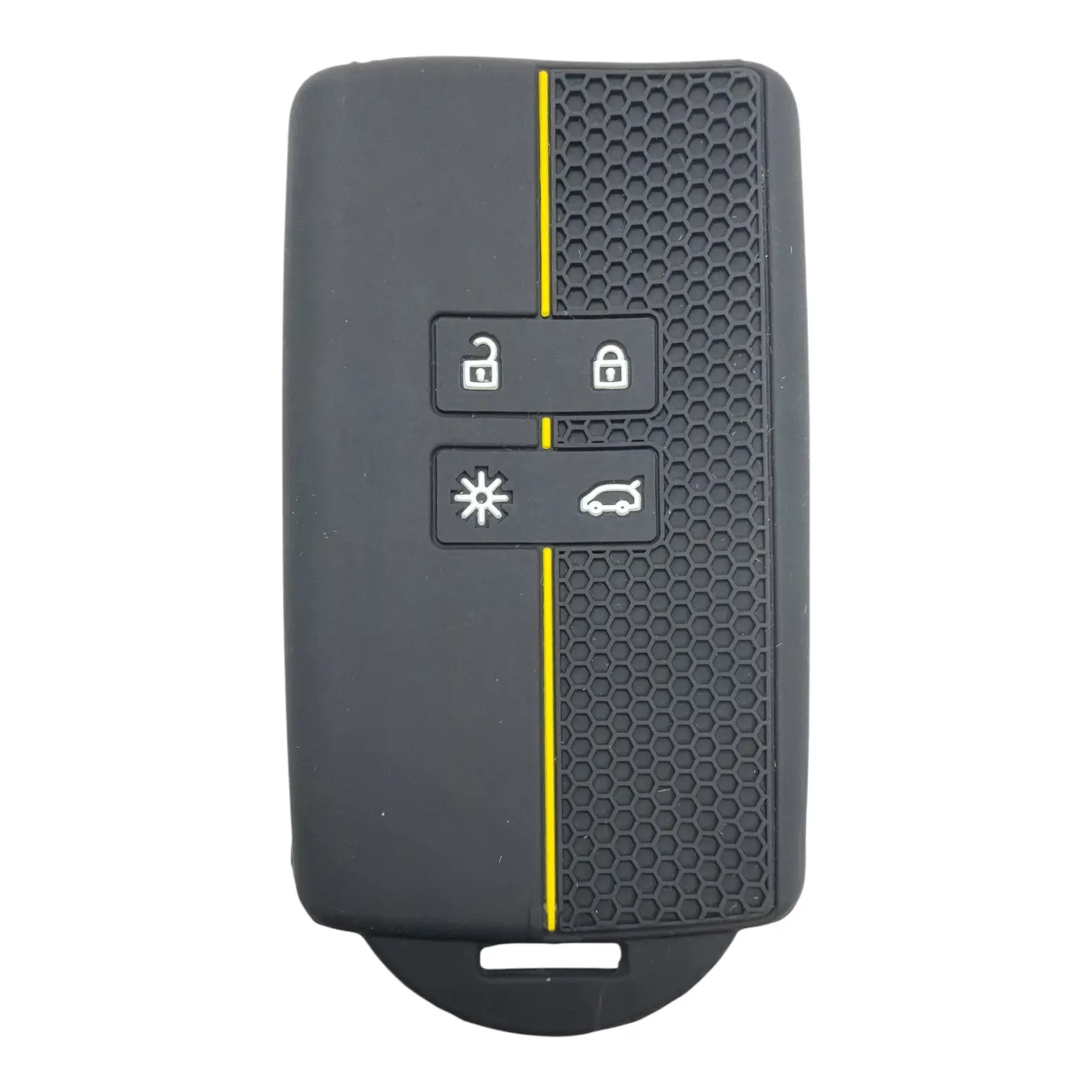 3510-PS | Renault Kart Petek Desenli Kılıf 4 Buton Sarı