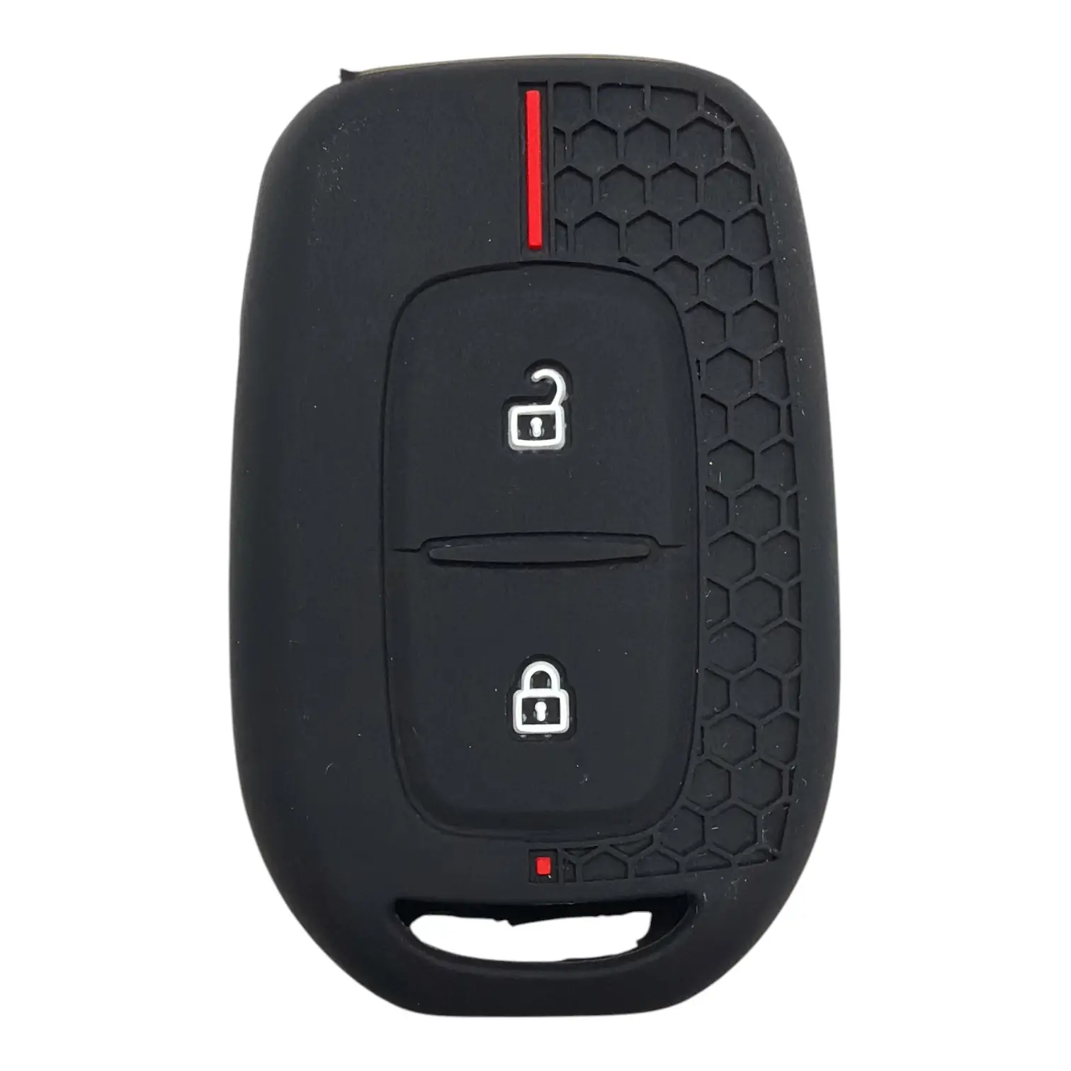 3511-PK | Renault Kumanda Petek Desenli Kılıf 2 Buton Kırmızı