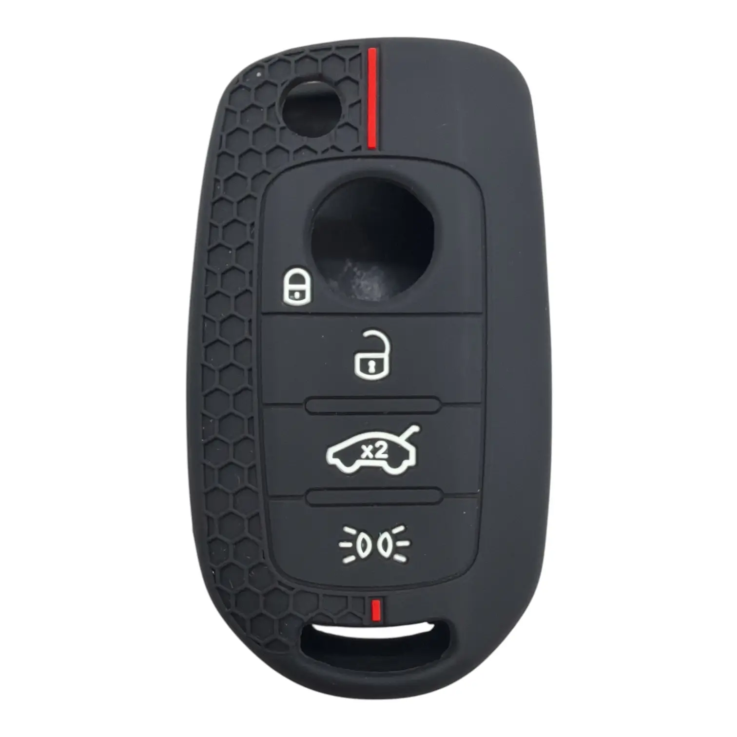 3811-PK | Fiat Egea Petek Desenli Kılıf 4 Buton Kırmızı